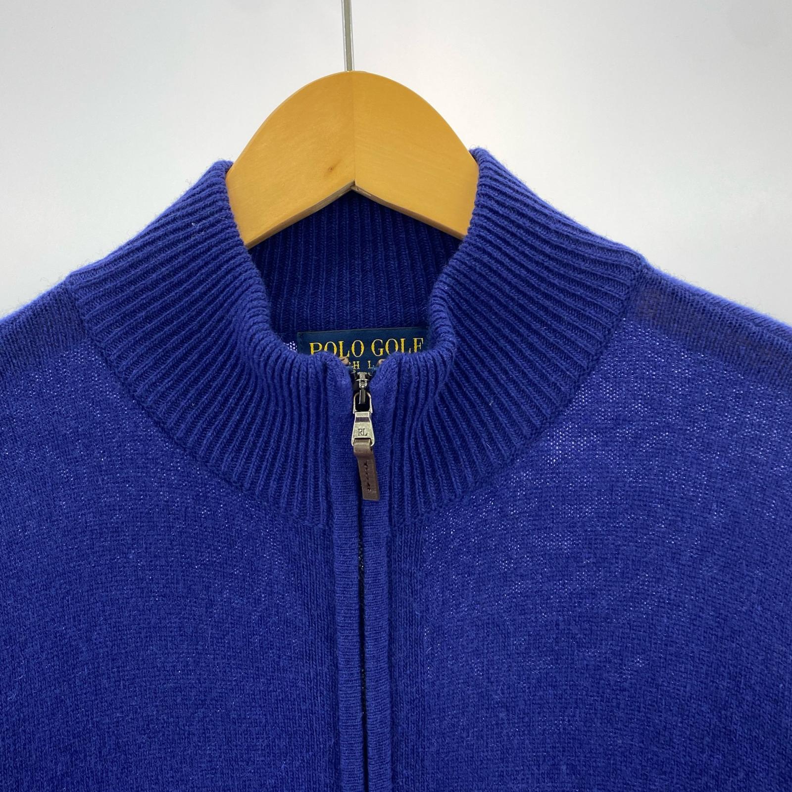 ジャケット カシミヤジップニット L L ブルー