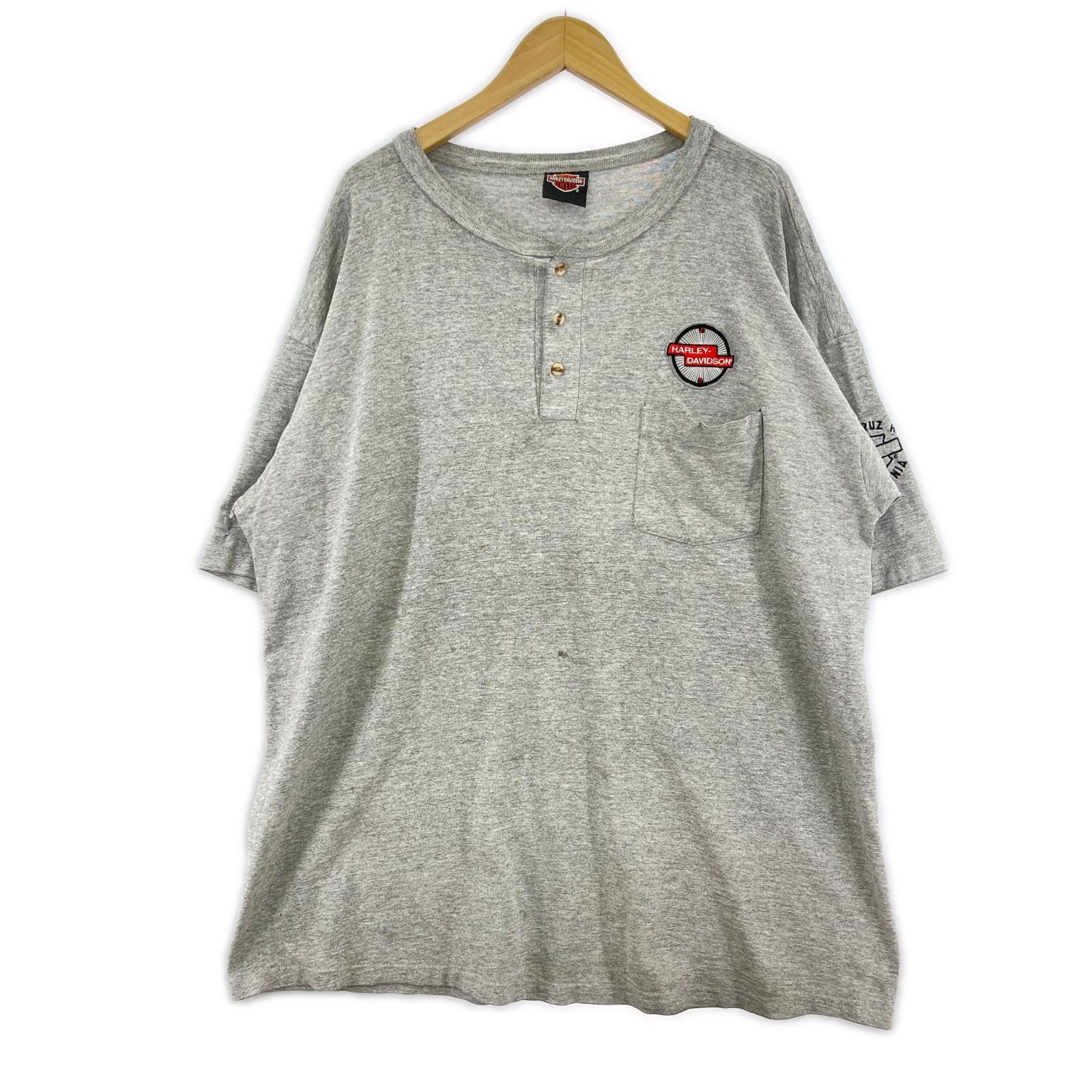半袖Tシャツ 90s USA製 ヘンリーネック グレー