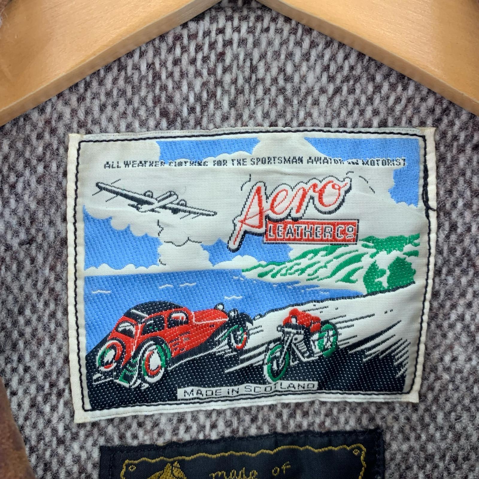 ジャケット Aero Leather ホースハイド ハーフベルテッド 茶 (38) 38 ブラウン