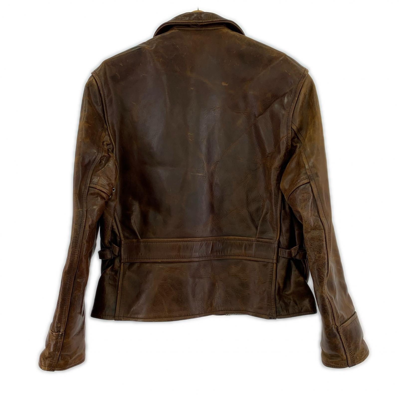 ジャケット Aero Leather ホースハイド ハーフベルテッド 茶 (38) 38 ブラウン