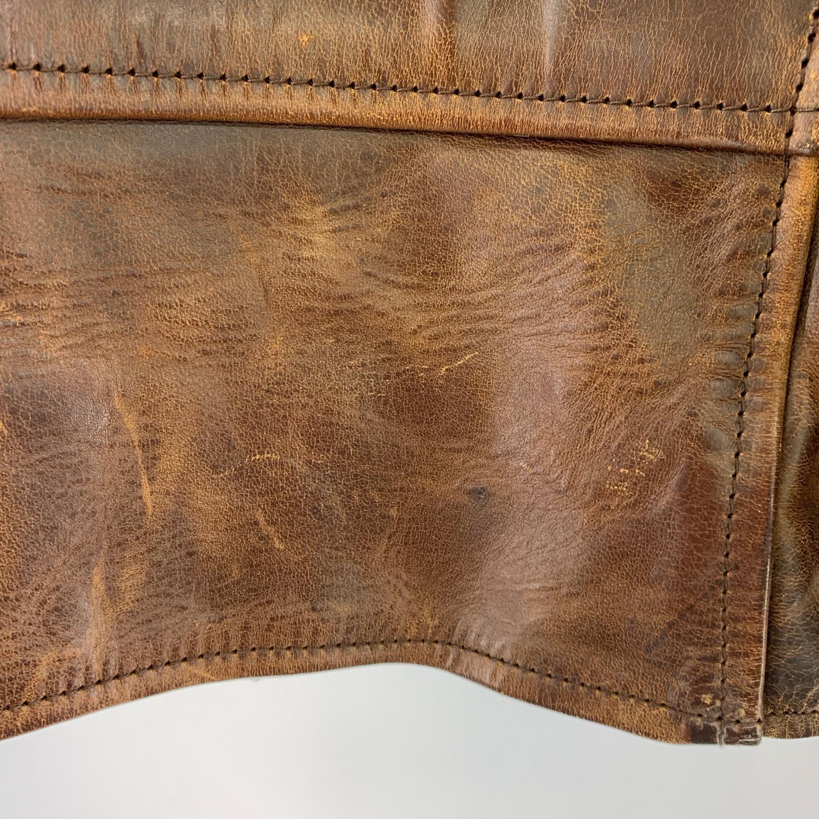 ジャケット Aero Leather ホースハイド ハーフベルテッド 茶 (38) 38 ブラウン