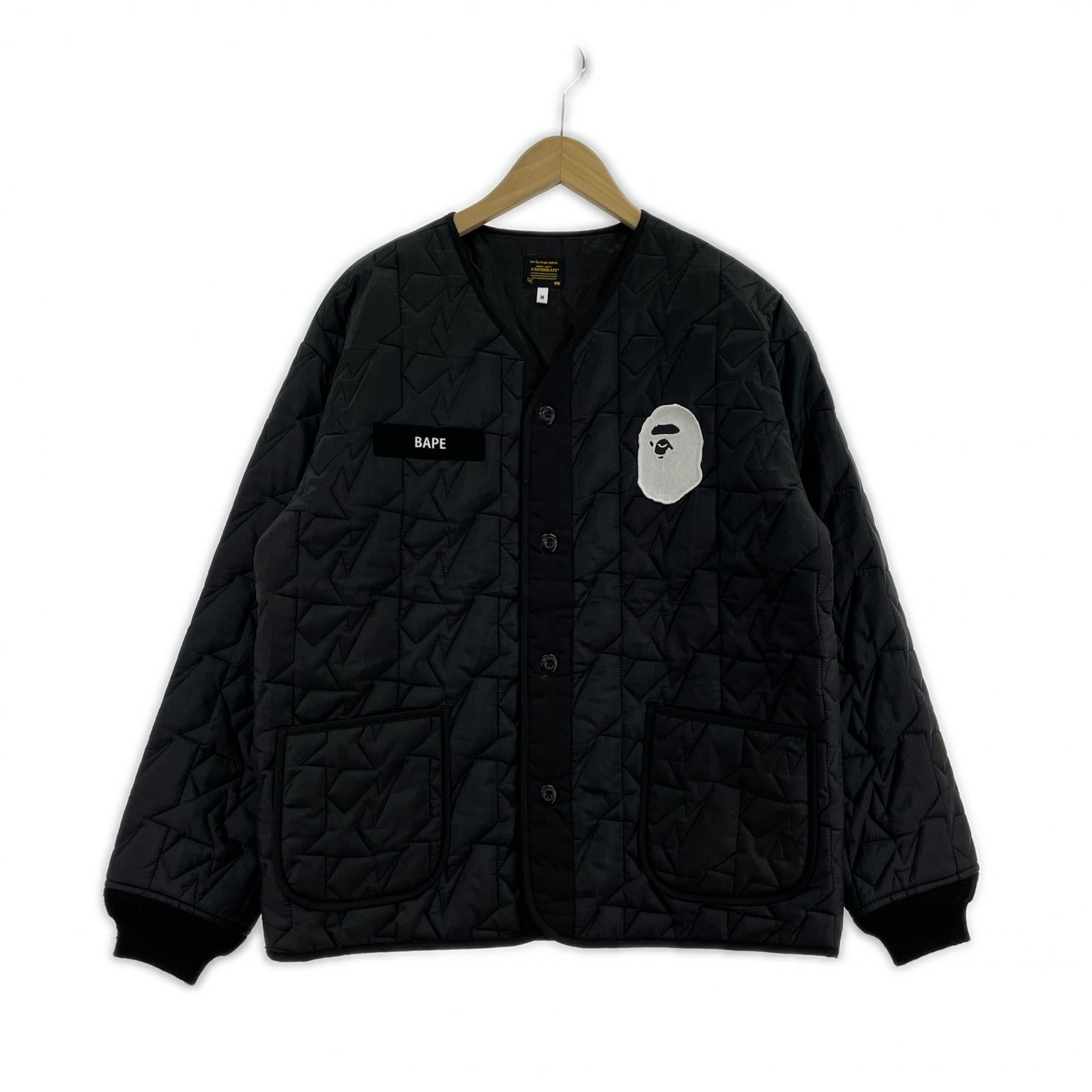 ジャケット A BATHING APE キルティングジャケット 001LJ801007M 黒 (M) M ブラック