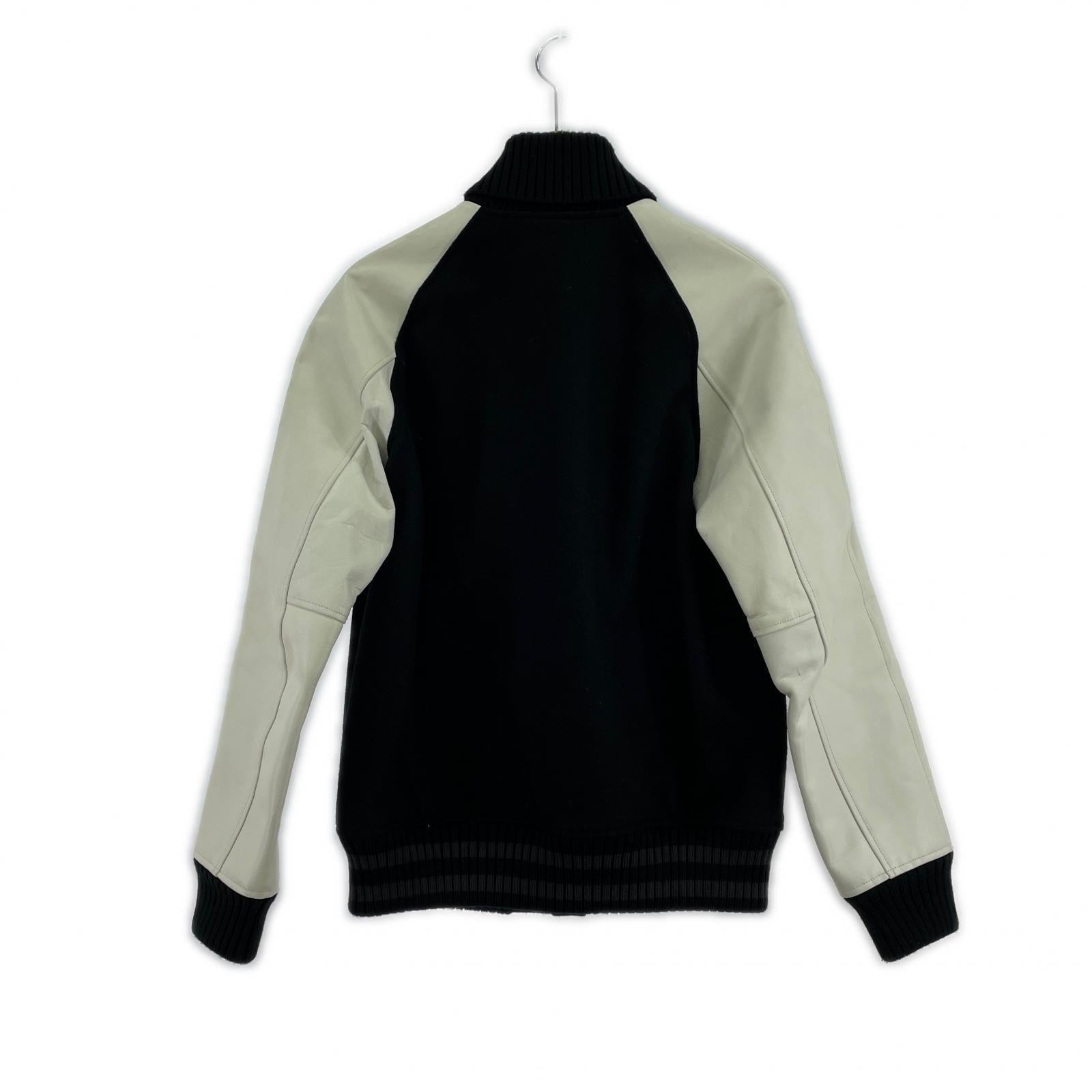 ジャケット STUSSY×BEDWIN ウールスタジャン 黒×白 (2)