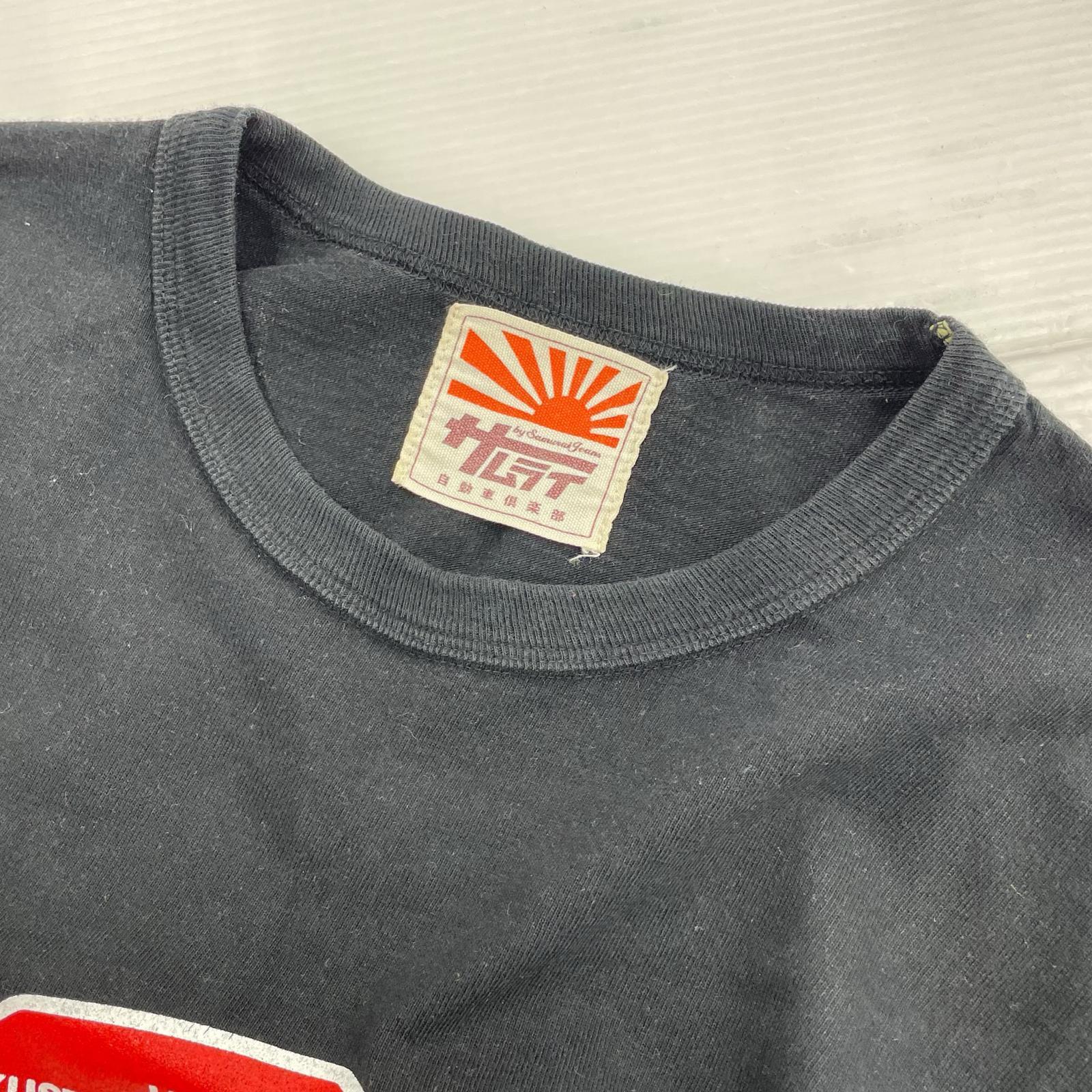 半袖Tシャツ SAMURAI 3段プリント S/Sカットソー 黒(-) ブラック