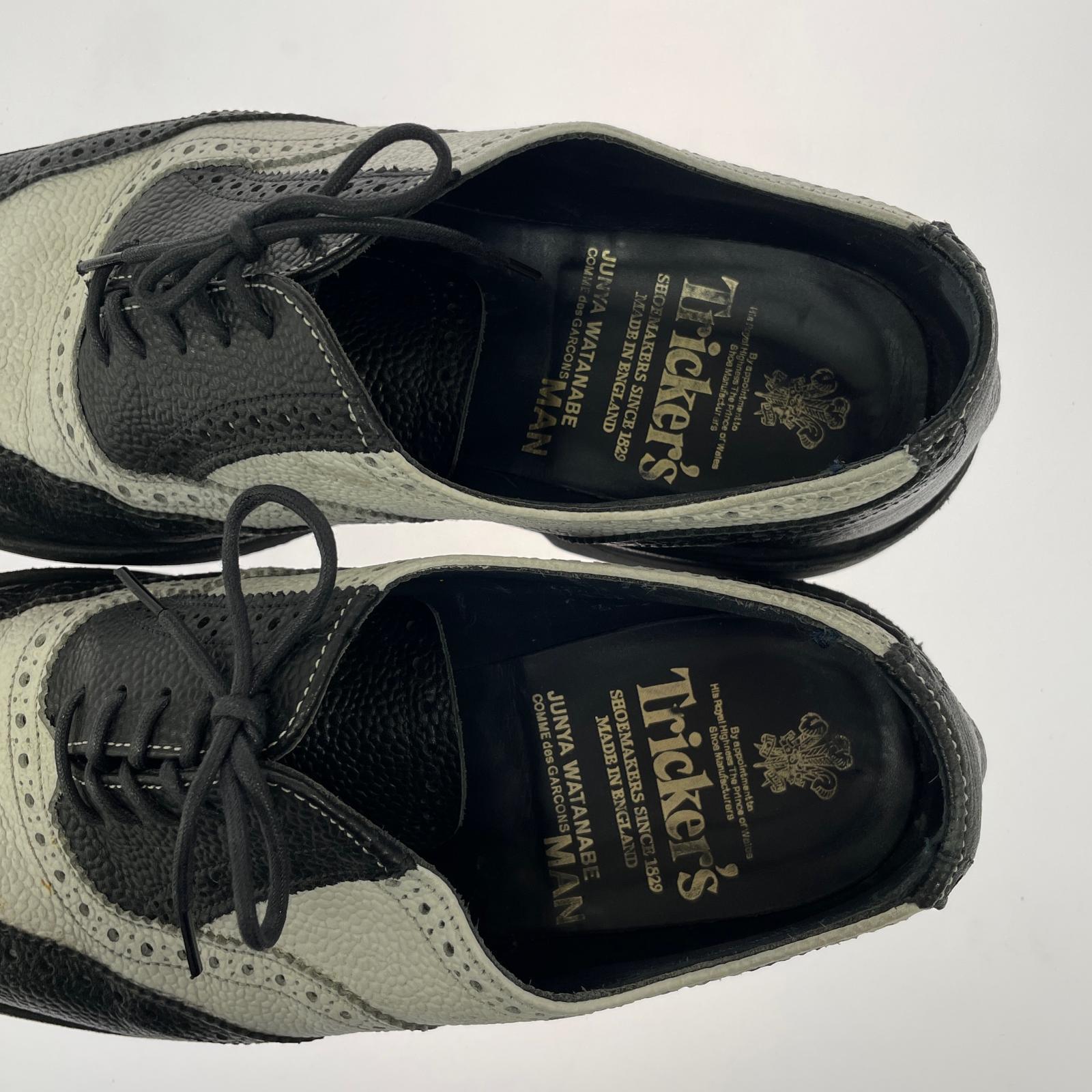 シューズ Tricker's × ジュンヤ ウイングチップ 黒×白(8.5)