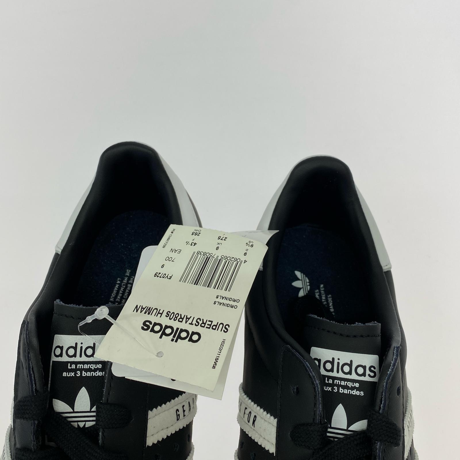 スニーカー adidas SUPERSTAR 80S HUMAN MADE FY0729 黒 (27.5) 27.5cm (US9 1/2 UK9 EU45) ブラック
