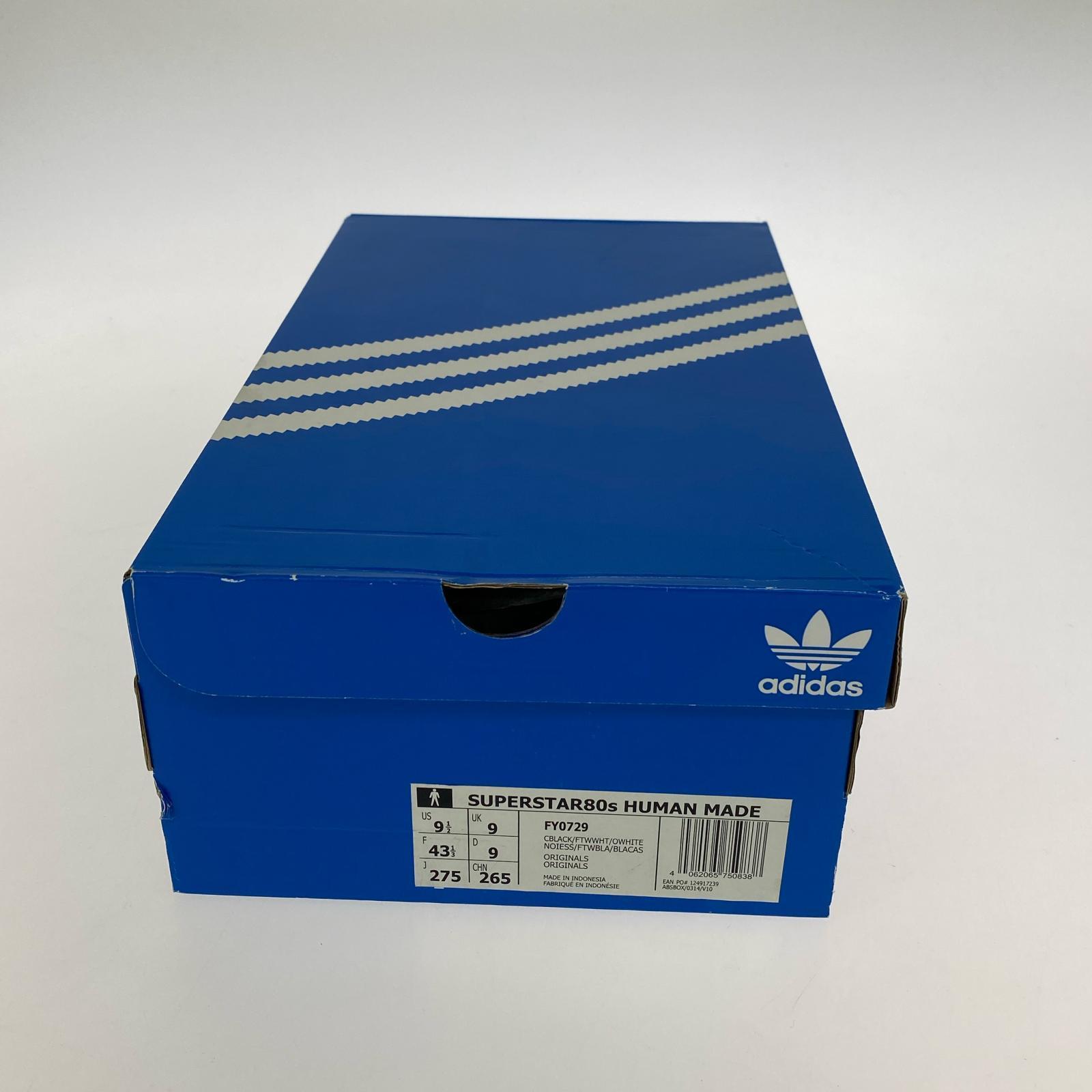 スニーカー adidas SUPERSTAR 80S HUMAN MADE FY0729 黒 (27.5) 27.5cm (US9 1/2 UK9 EU45) ブラック