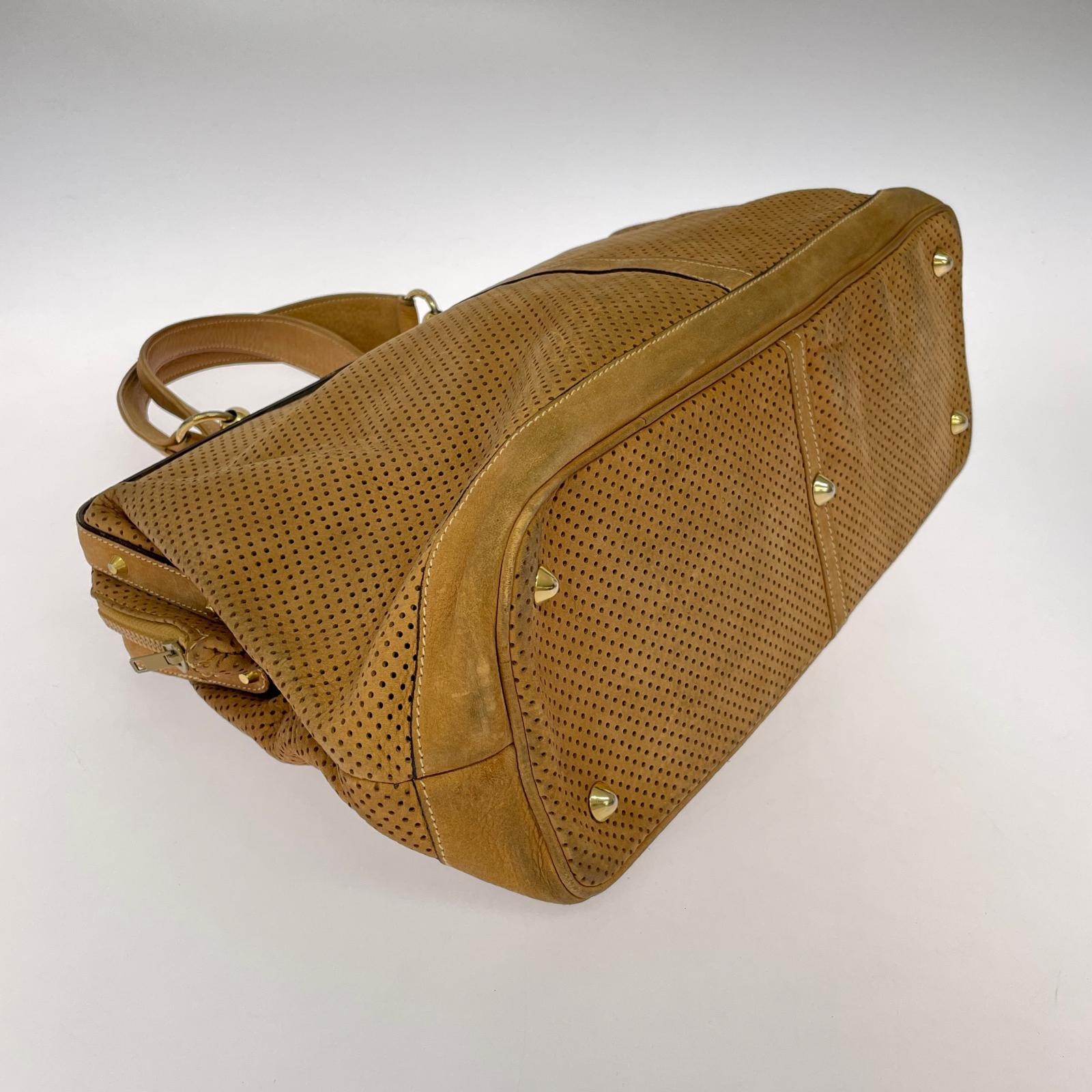 トートバッグ genuine leather バッグ ブラウン