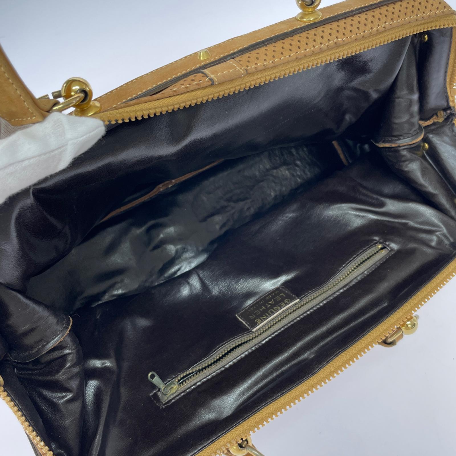 トートバッグ genuine leather バッグ ブラウン