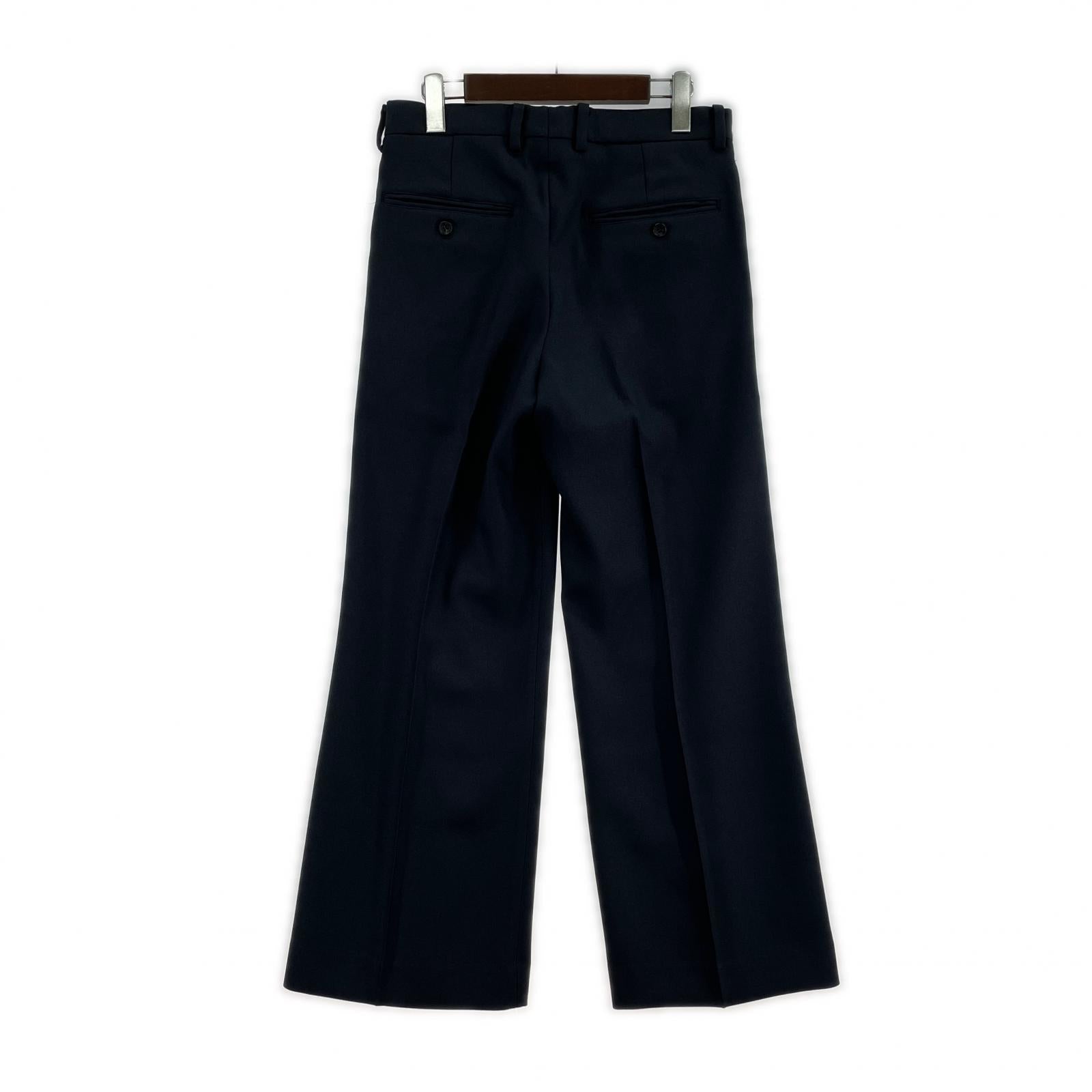パンツ 24SS ワイドフレア スラックス グレー S ネイビー