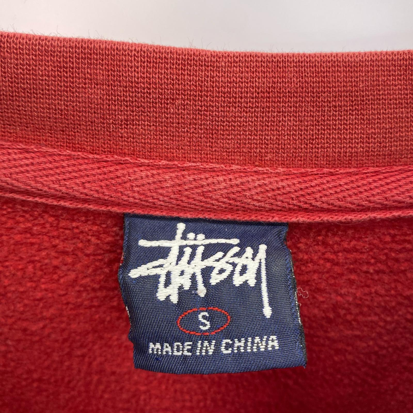 半袖Tシャツ OLD STUSSY 8099 熊 プリント スウェット (S) 赤 S レッド