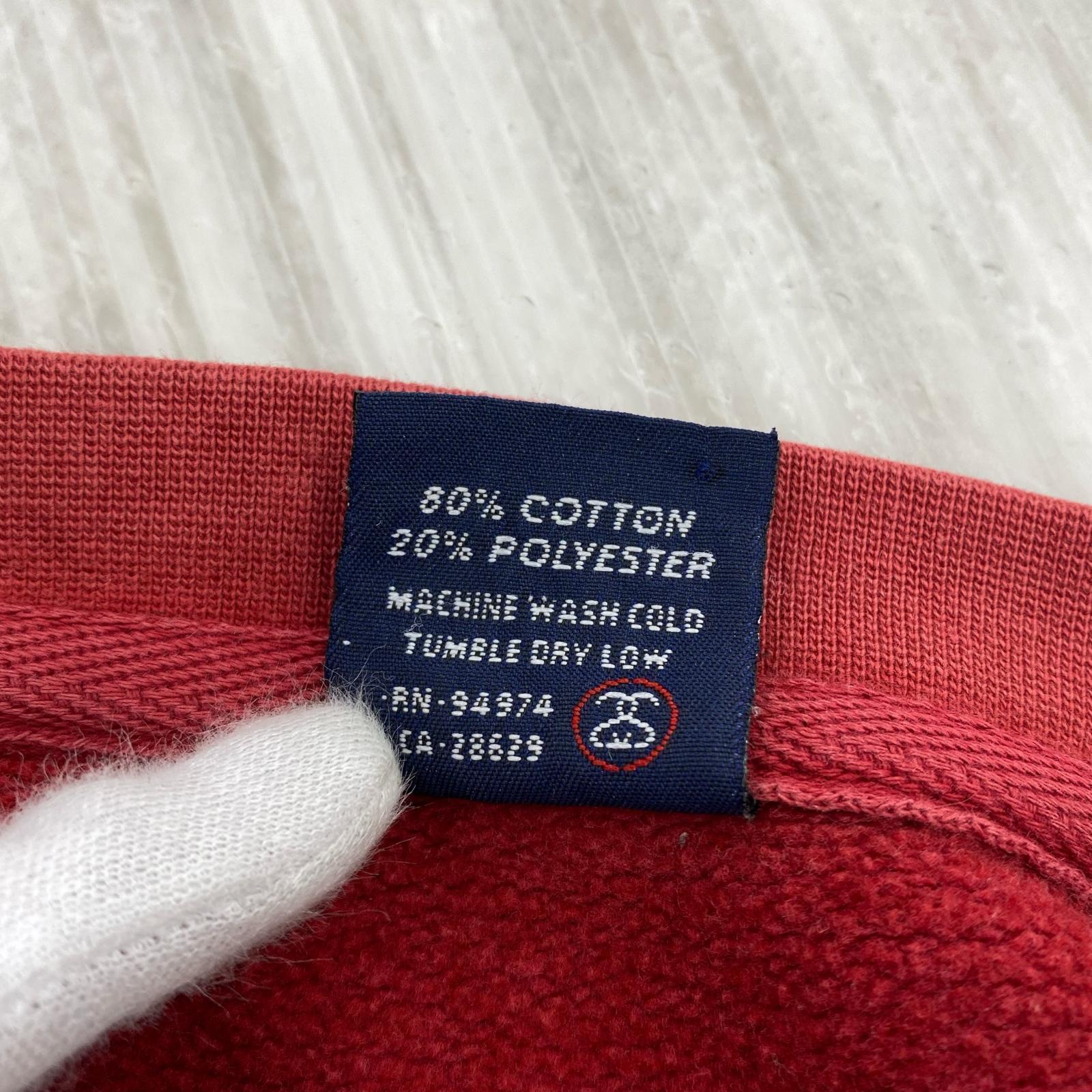 半袖Tシャツ OLD STUSSY 8099 熊 プリント スウェット (S) 赤 S レッド