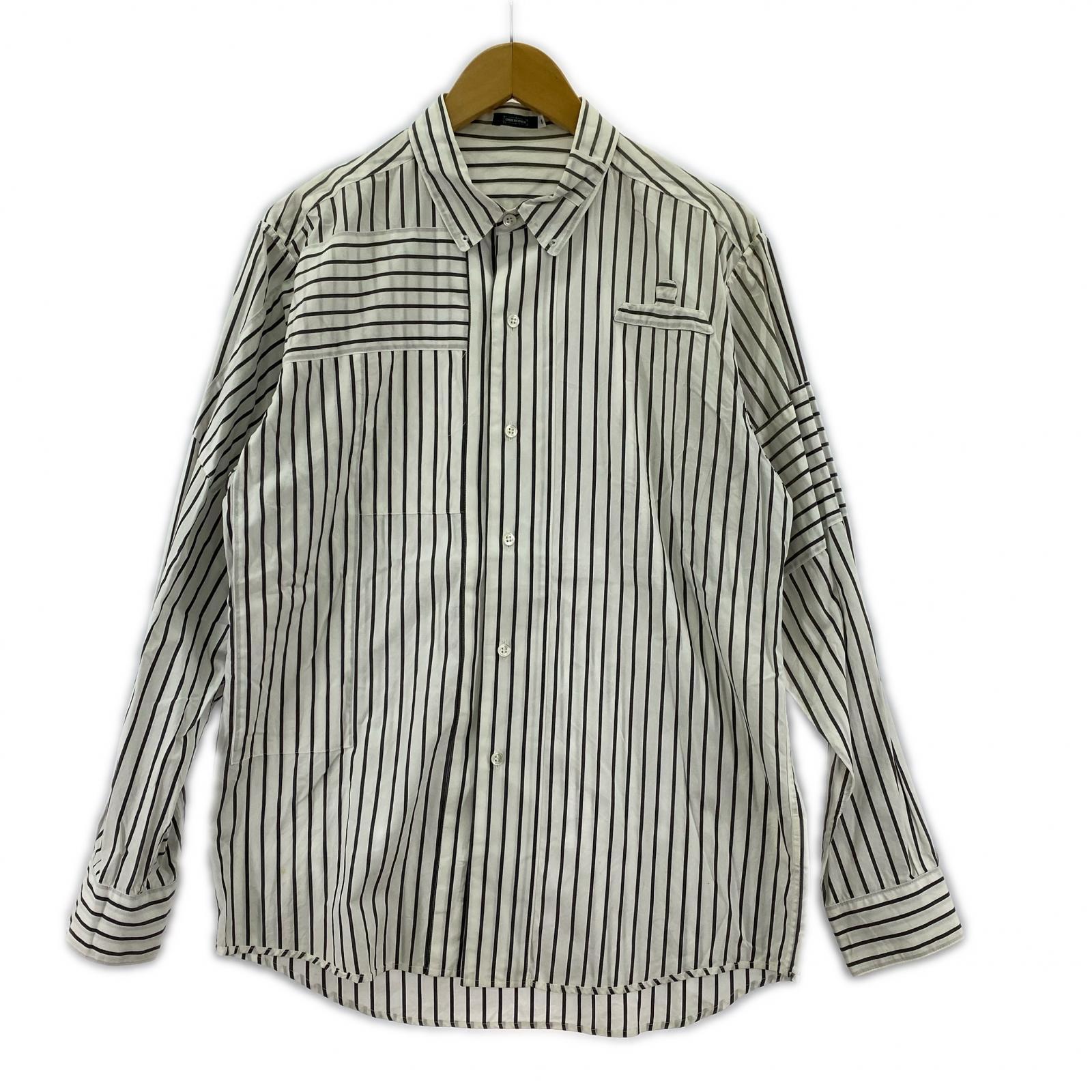 長袖シャツ 01AW DAVF期 ストライプ アナーキーシャツ (M) M ホワイト