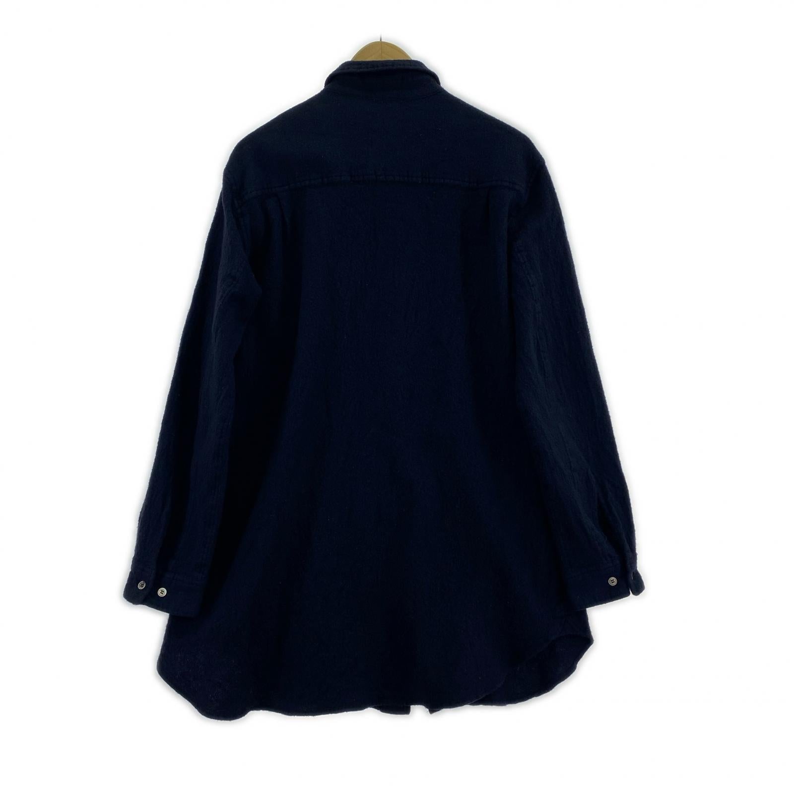 長袖シャツ 11AW ウール縮絨 ロングシャツ H4403-1 (2) 濃紺 2 ネイビー