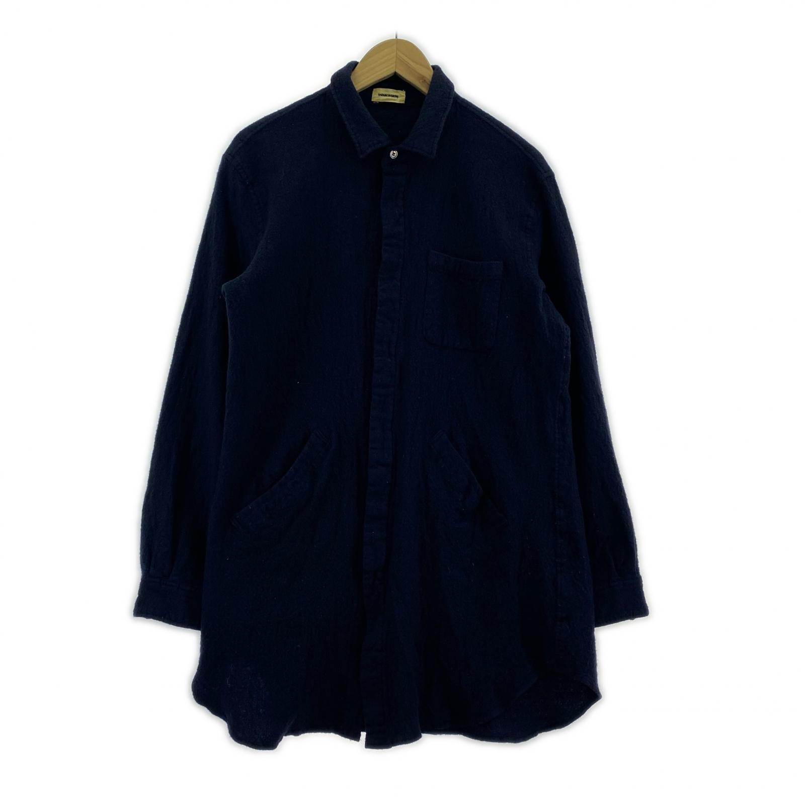 長袖シャツ 11AW ウール縮絨 ロングシャツ H4403-1 (2) 濃紺 2 ネイビー