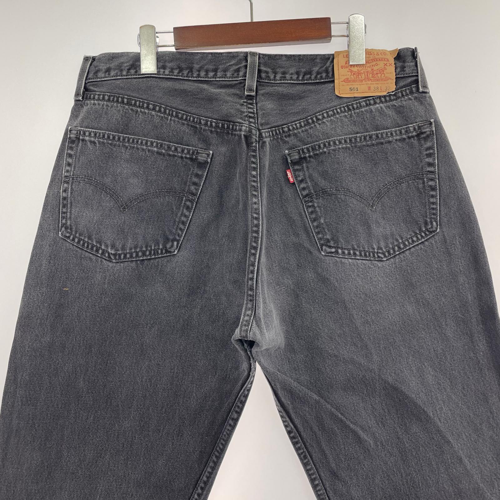 デニムパンツ 501 black denim pants USA 後染め 38 ブラック