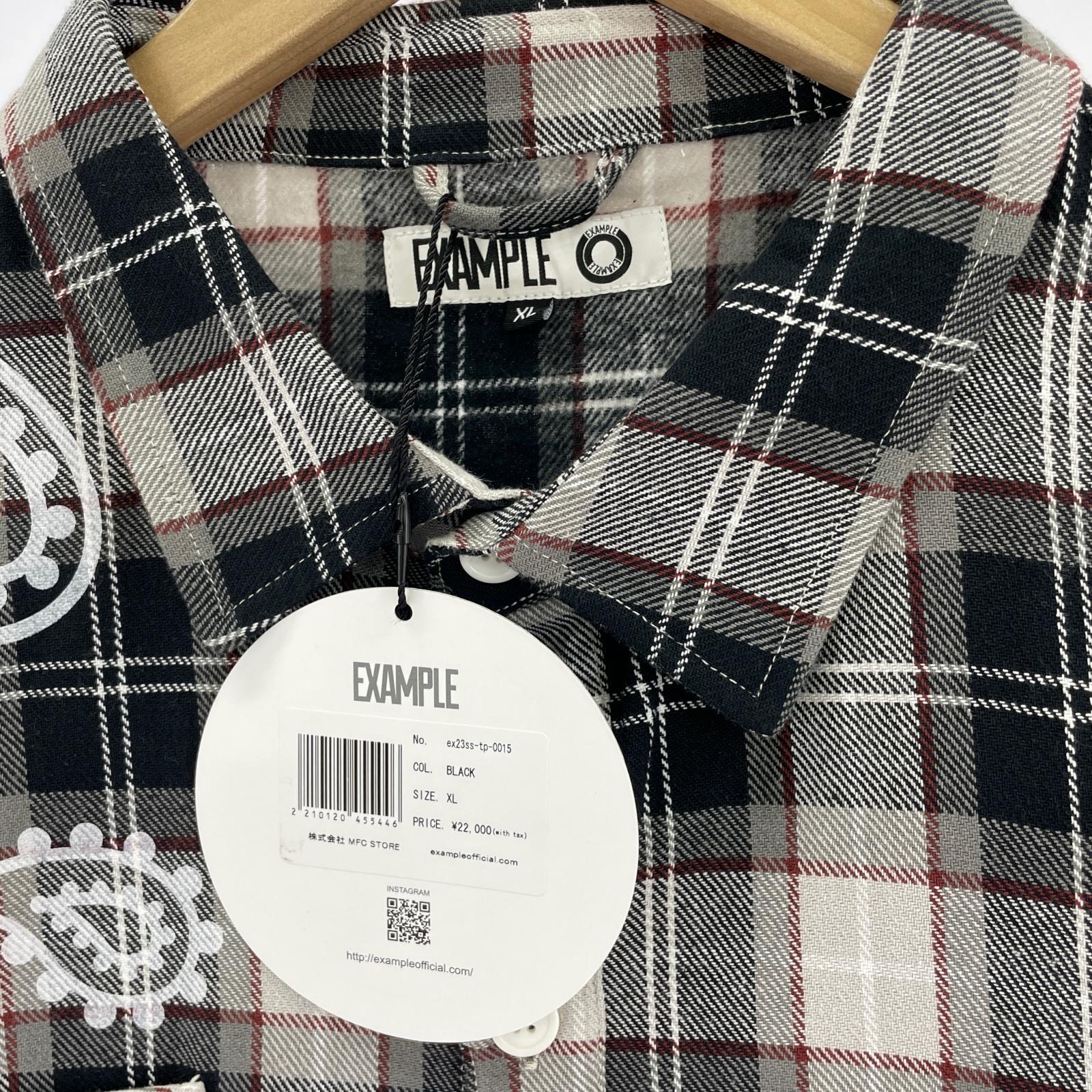 半袖シャツ EXAMPLE 半袖シャツ チェック ブラック