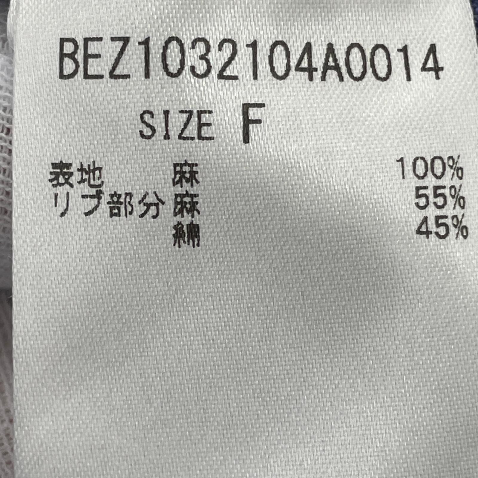 長袖Tシャツ バックデザインボタン/リネン/BLE フリー ブルー