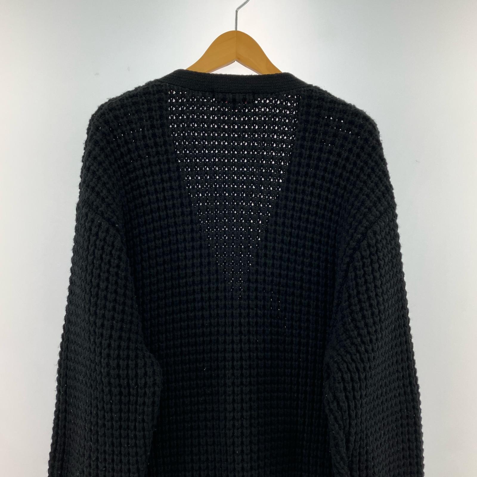 カーディガン 21AW Waffle Knit Cardigan 黒 (M) M ブラック