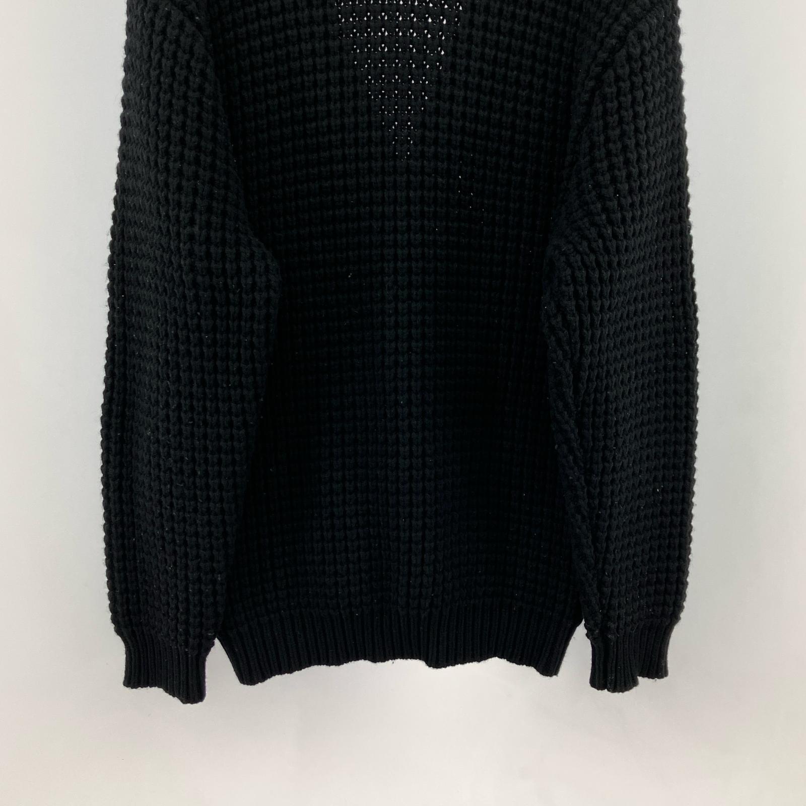 カーディガン 21AW Waffle Knit Cardigan 黒 (M) M ブラック