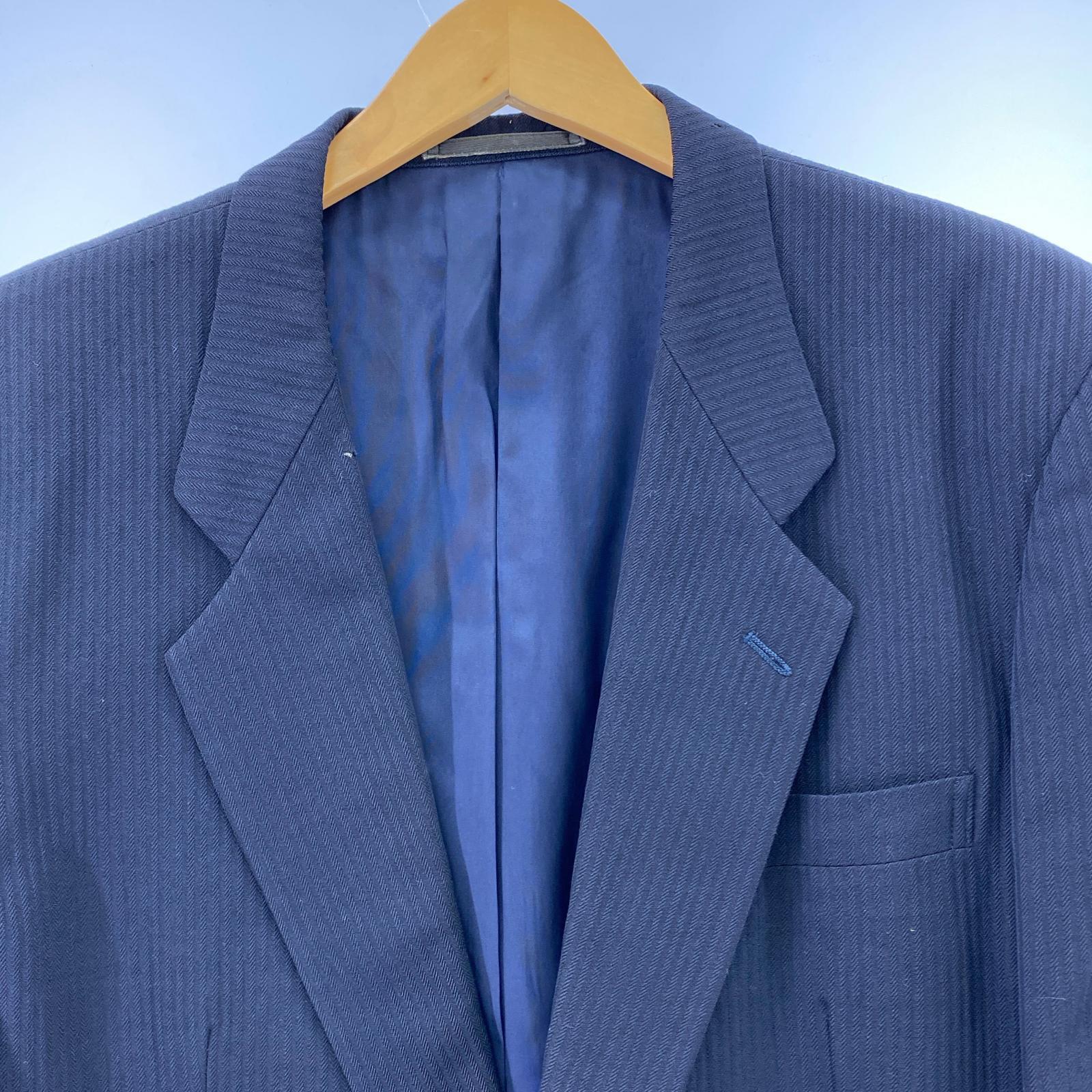 テーラードジャケット HOMME/HS-05011S/90s/ストライプ/紺 S ブラック