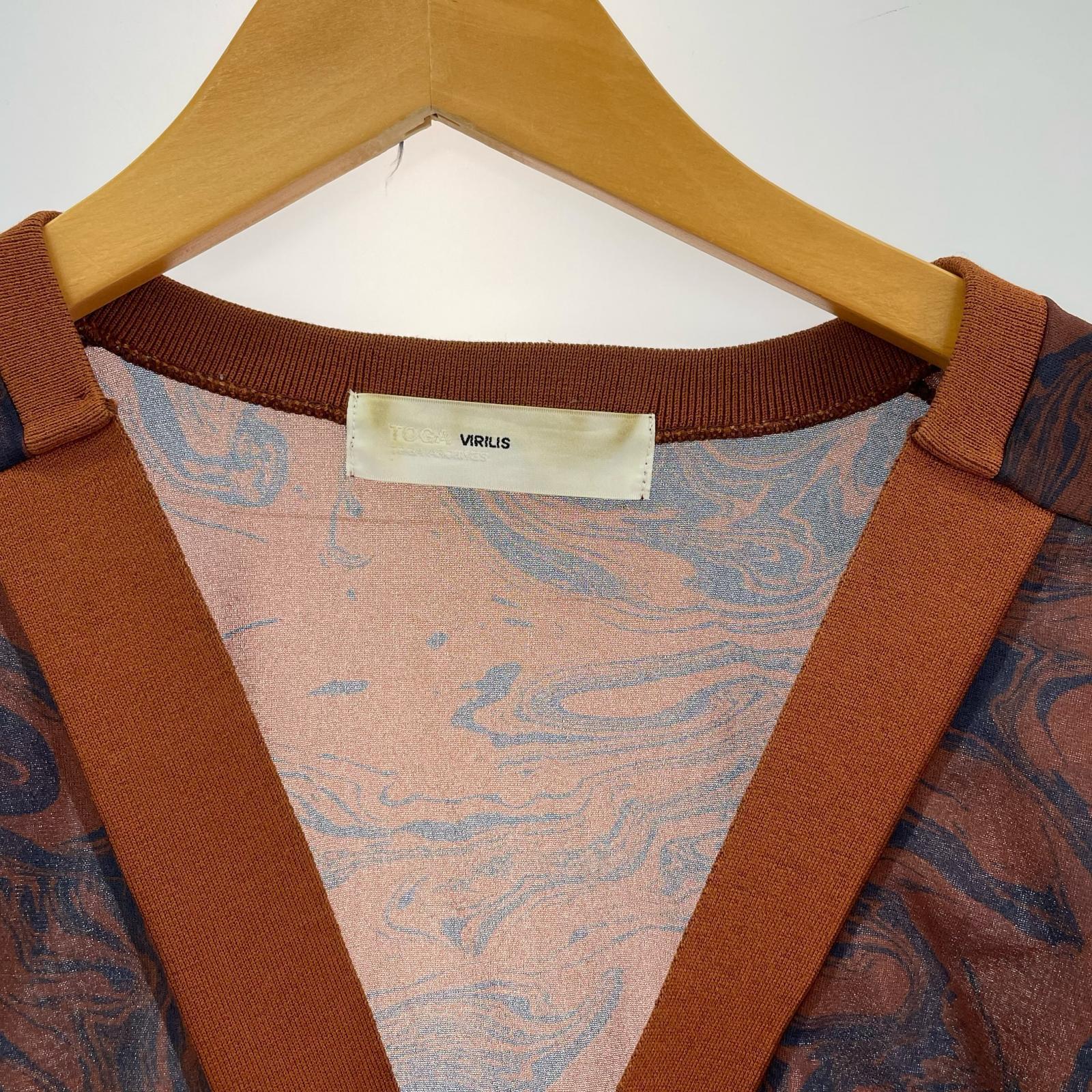 カーディガン TOGA VIRILIS Marble Jersey Cardigan TV21-J035 ブラウン (44) 44 ブラウン