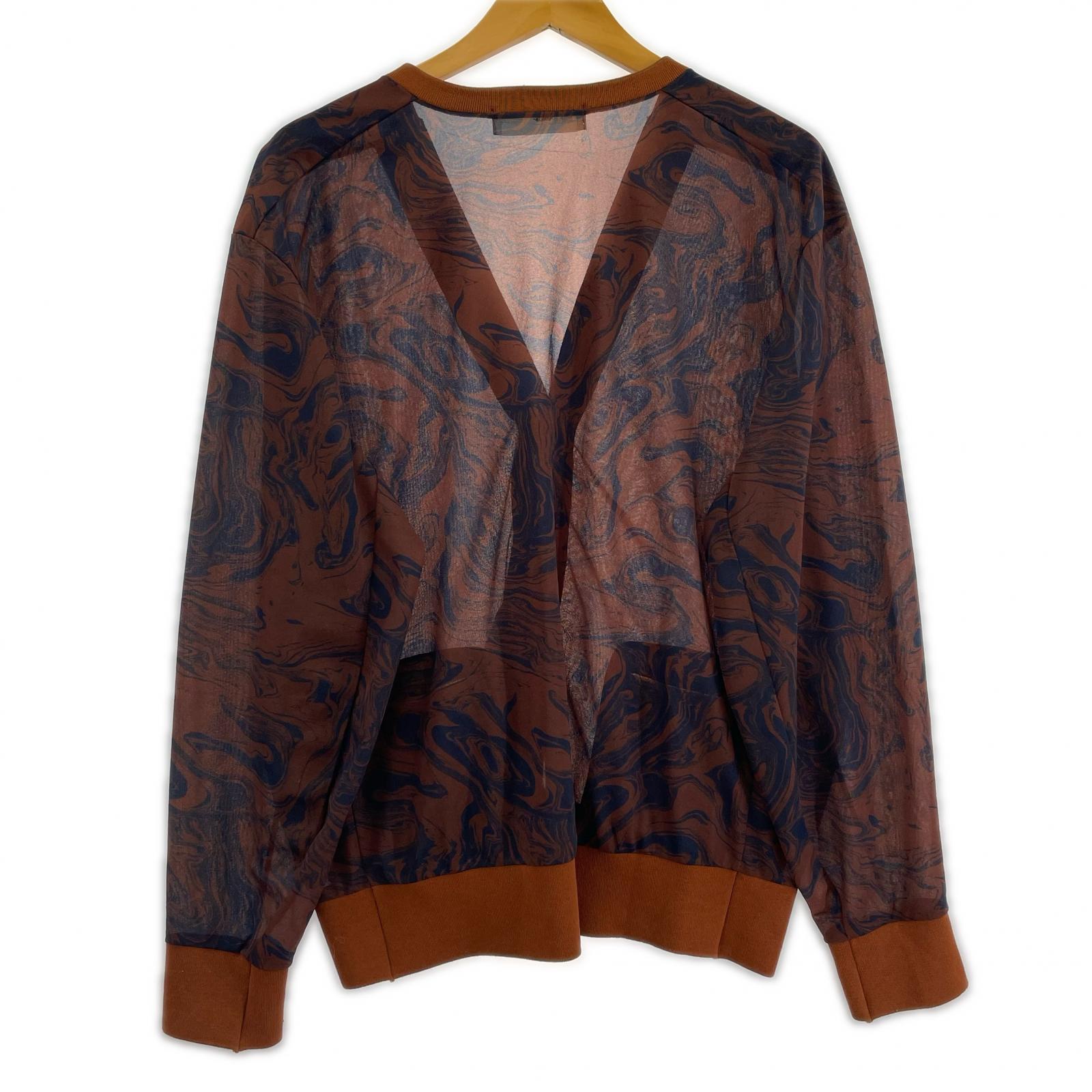 カーディガン TOGA VIRILIS Marble Jersey Cardigan TV21-J035 ブラウン (44) 44 ブラウン
