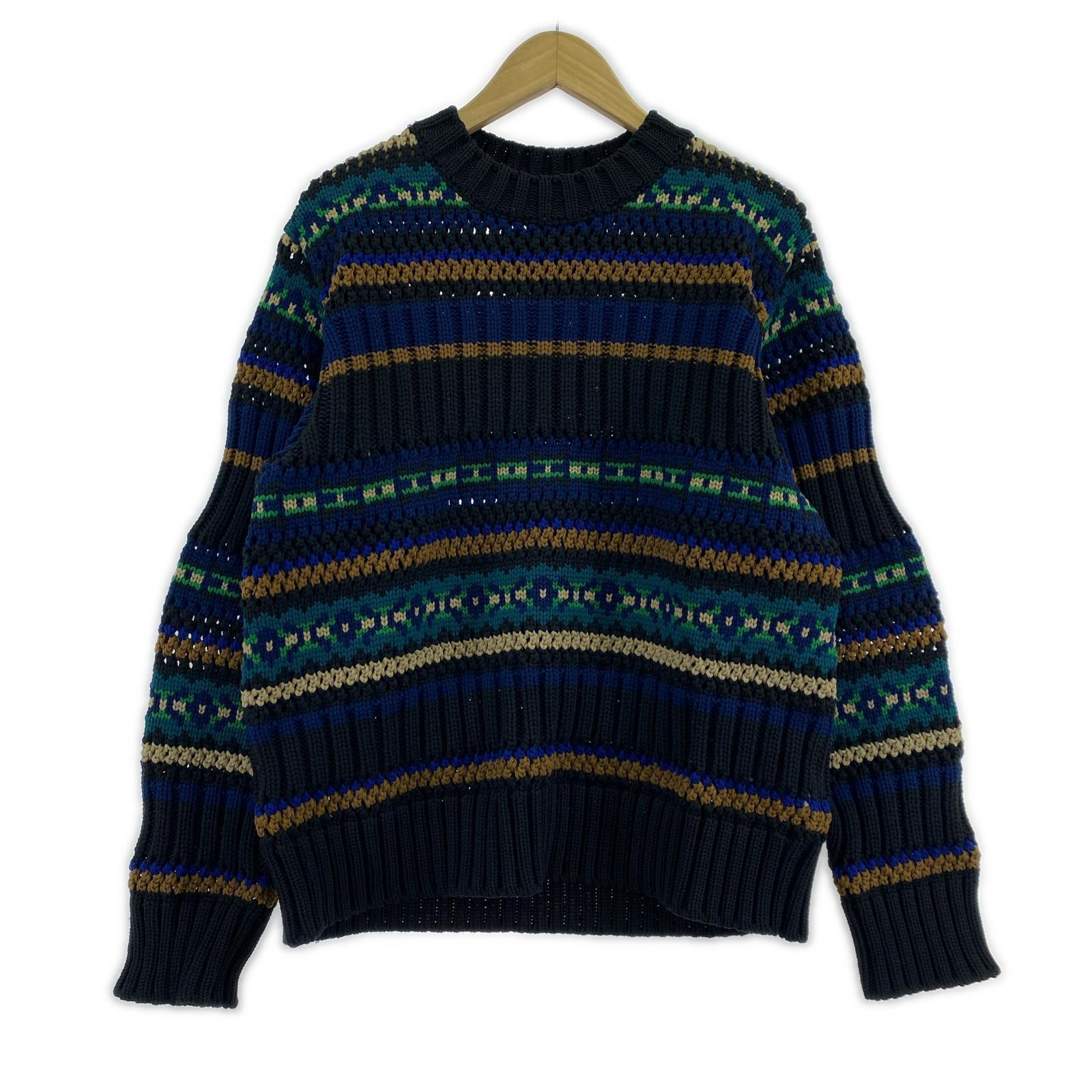 ニット Mesh Knit Pullover 1 1 ブラック