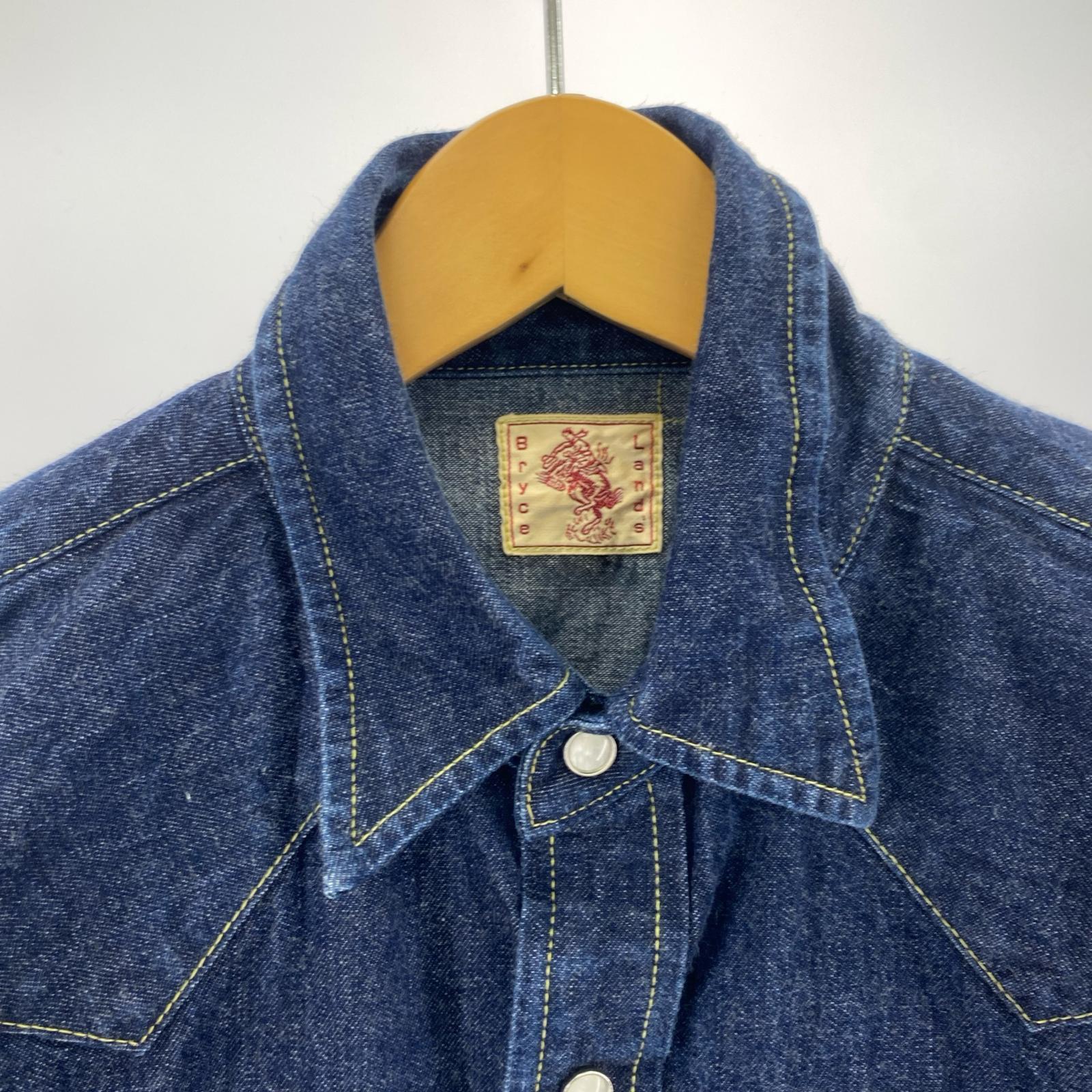 長袖シャツ Bryceland's デニムウエスタンシャツ ネイビー