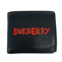 札入れ BURBERRY グラフィティロゴ 二つ折り財布 ブラック ブラック