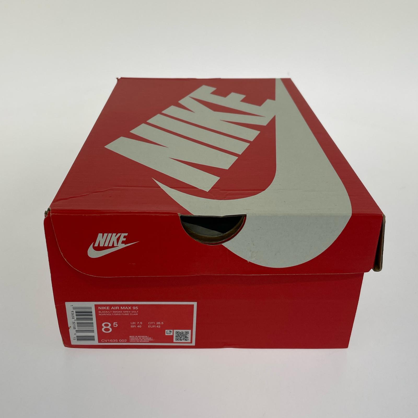 スニーカー Air Max 95 Logo Black Grey Volt 26.5cm 26.5cm (US8 1/2 UK8 EU43)