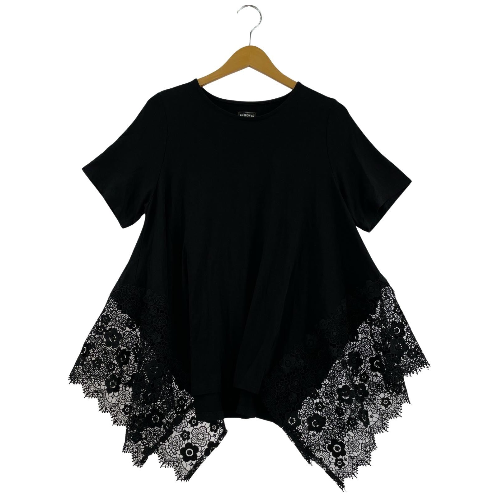半袖Tシャツ As know AS MARY QUANT 変形プルオーバー フリー ブラック