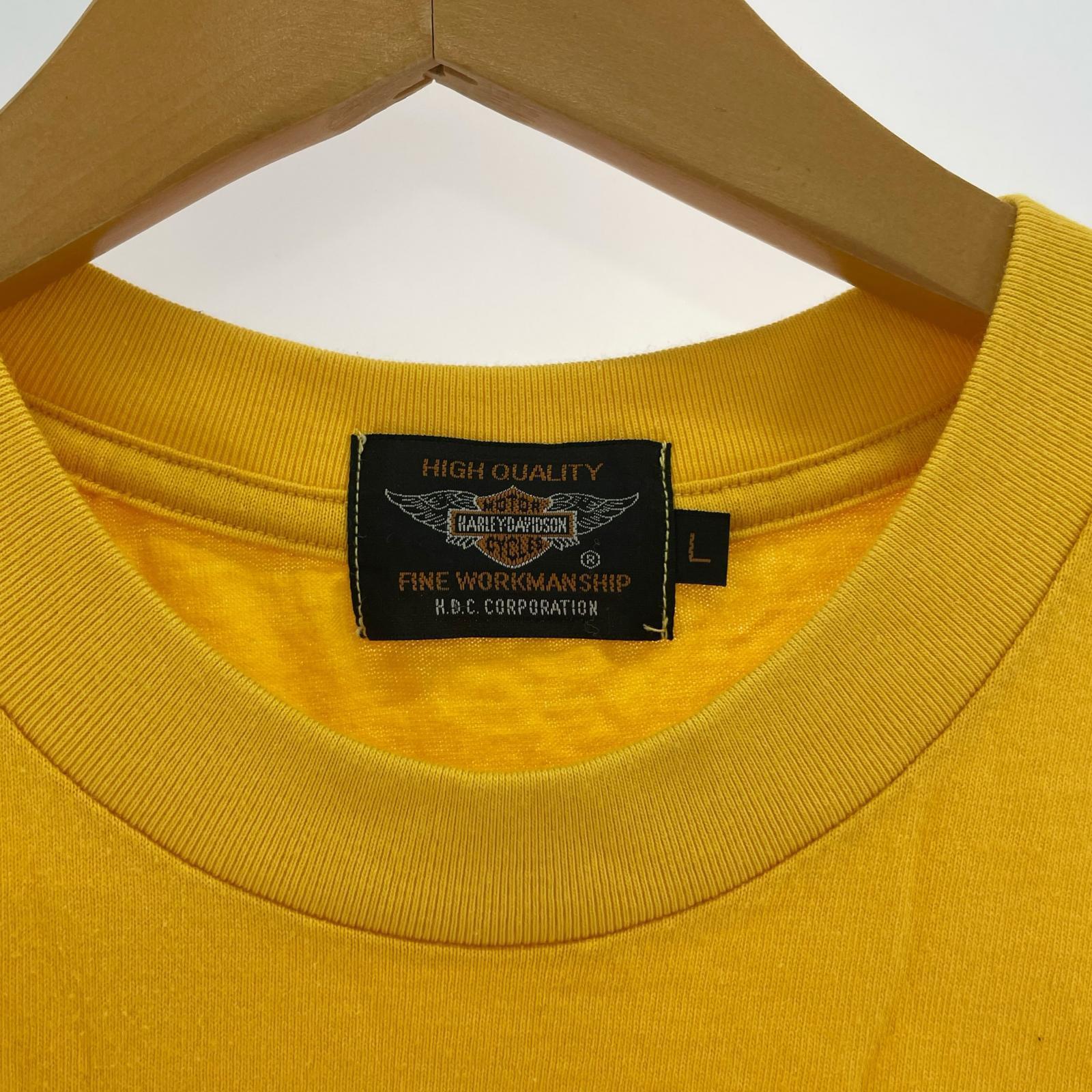 半袖Tシャツ 00s harley-davidson logo tee L イエロー