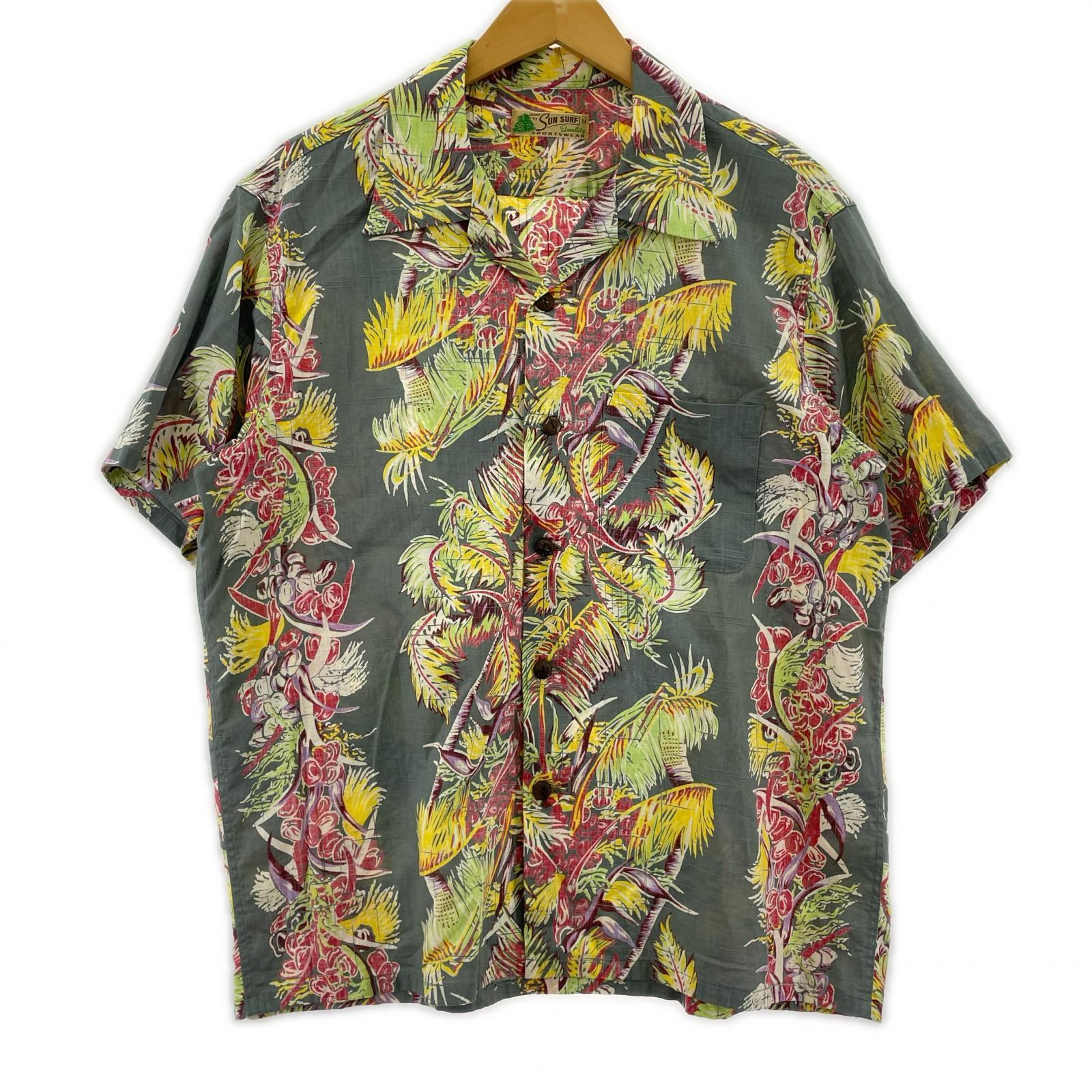 半袖シャツ アロハシャツ グレー M グレー