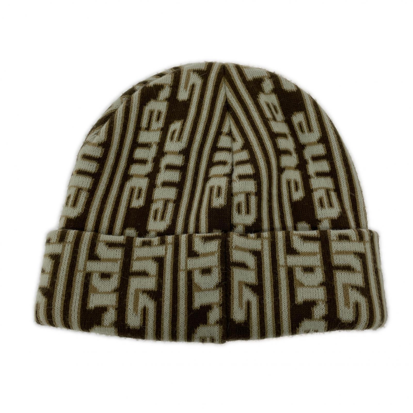 ニットキャップ 23AW Vertical Logo Beanie ブラウン