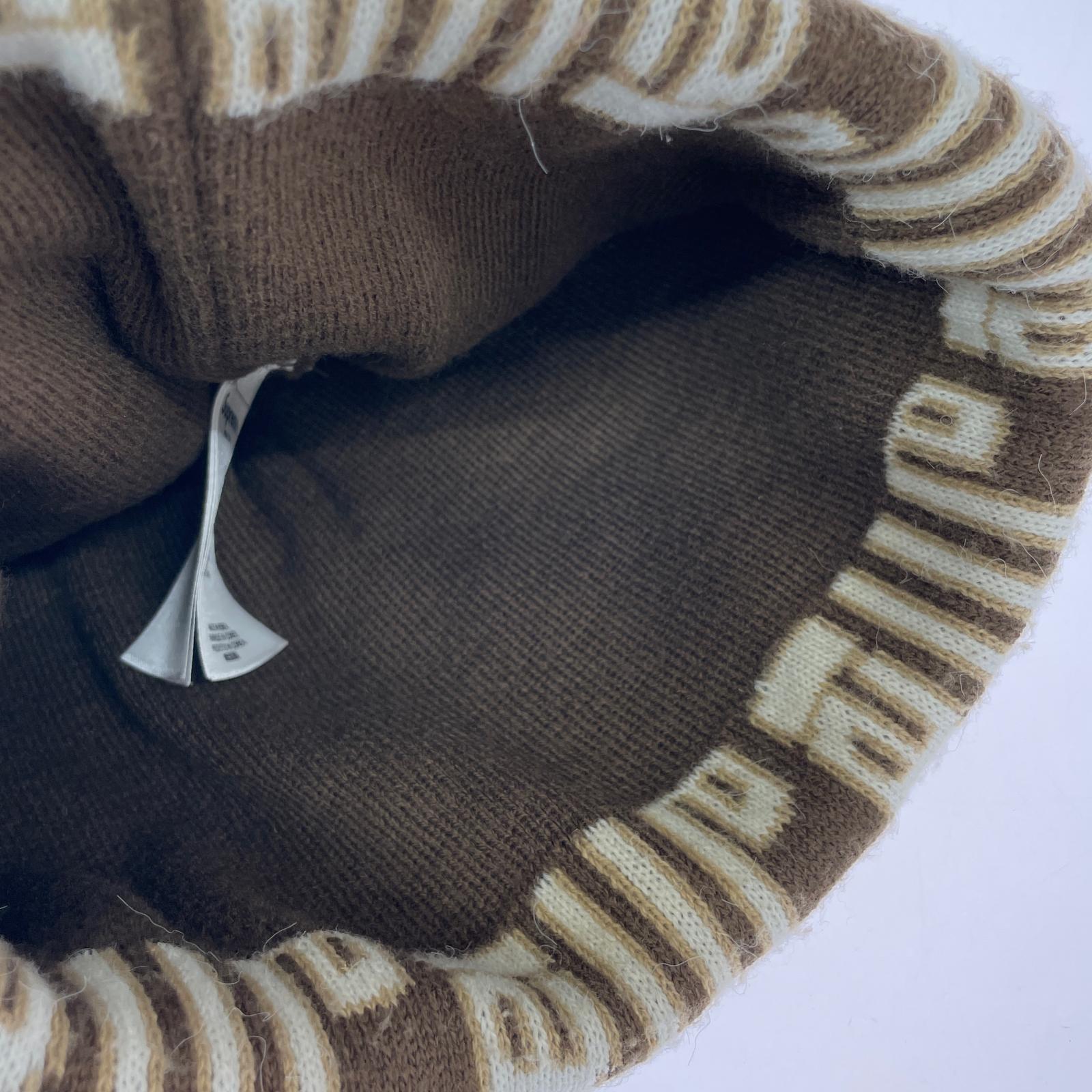ニットキャップ 23AW Vertical Logo Beanie ブラウン