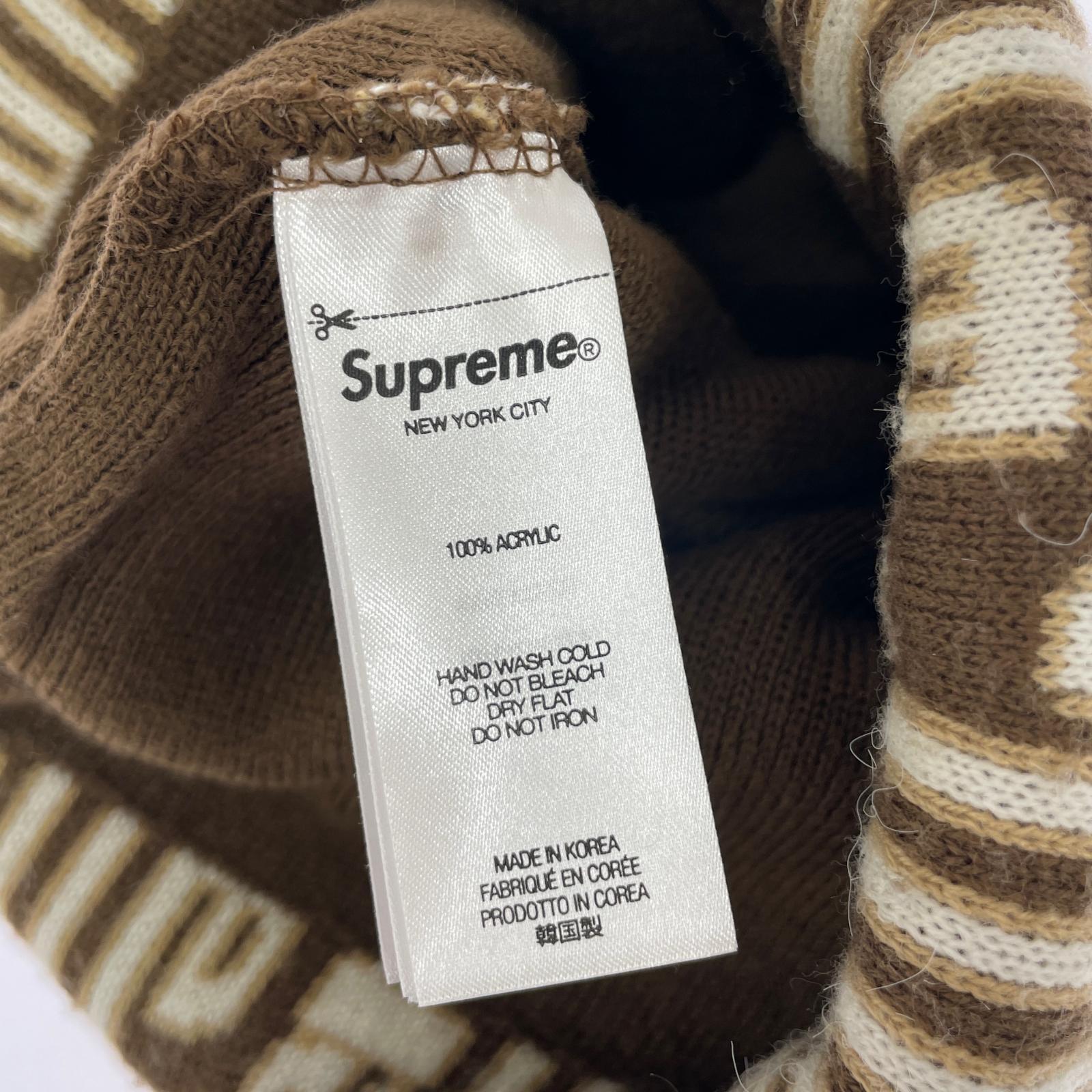 ニットキャップ 23AW Vertical Logo Beanie ブラウン