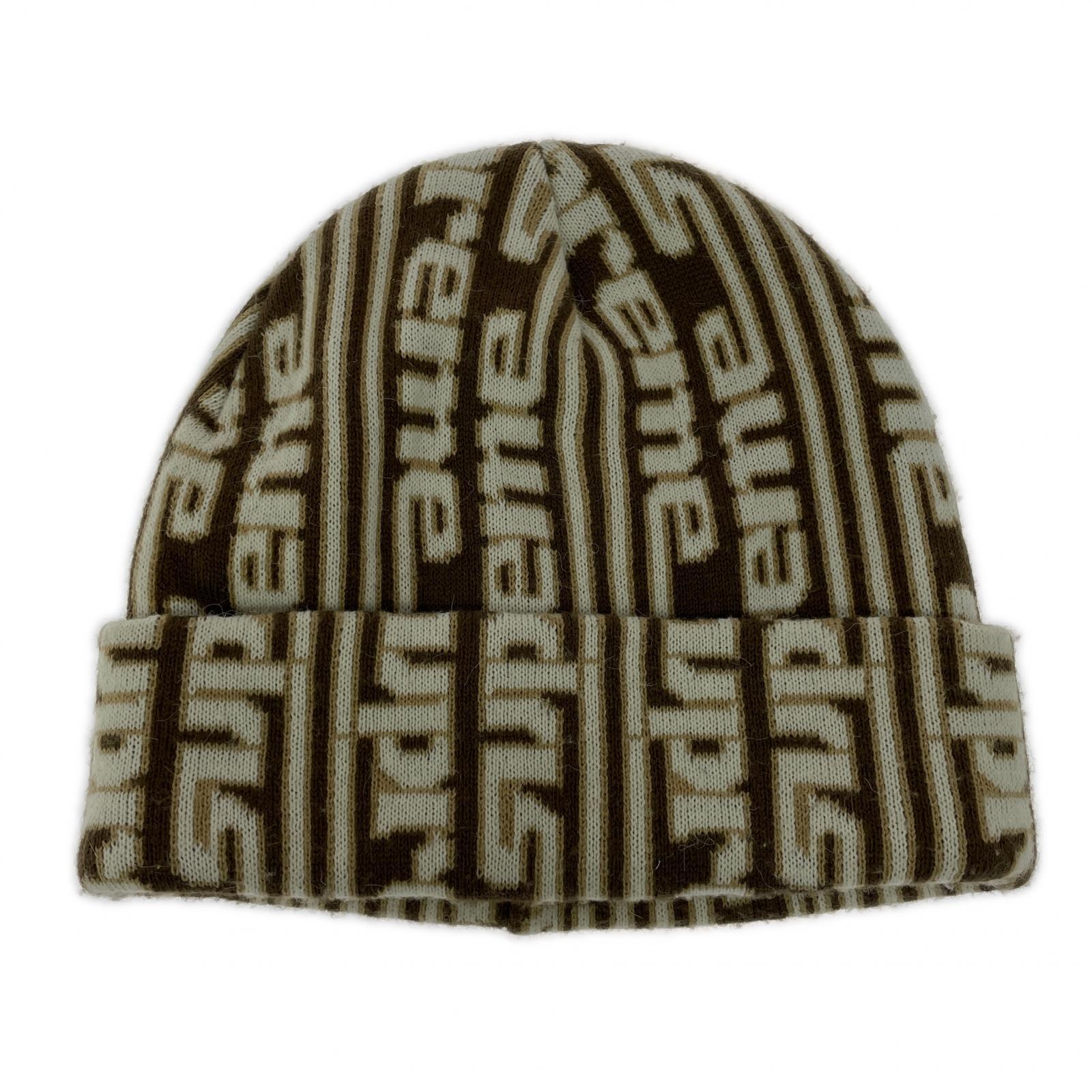 ニットキャップ 23AW Vertical Logo Beanie ブラウン
