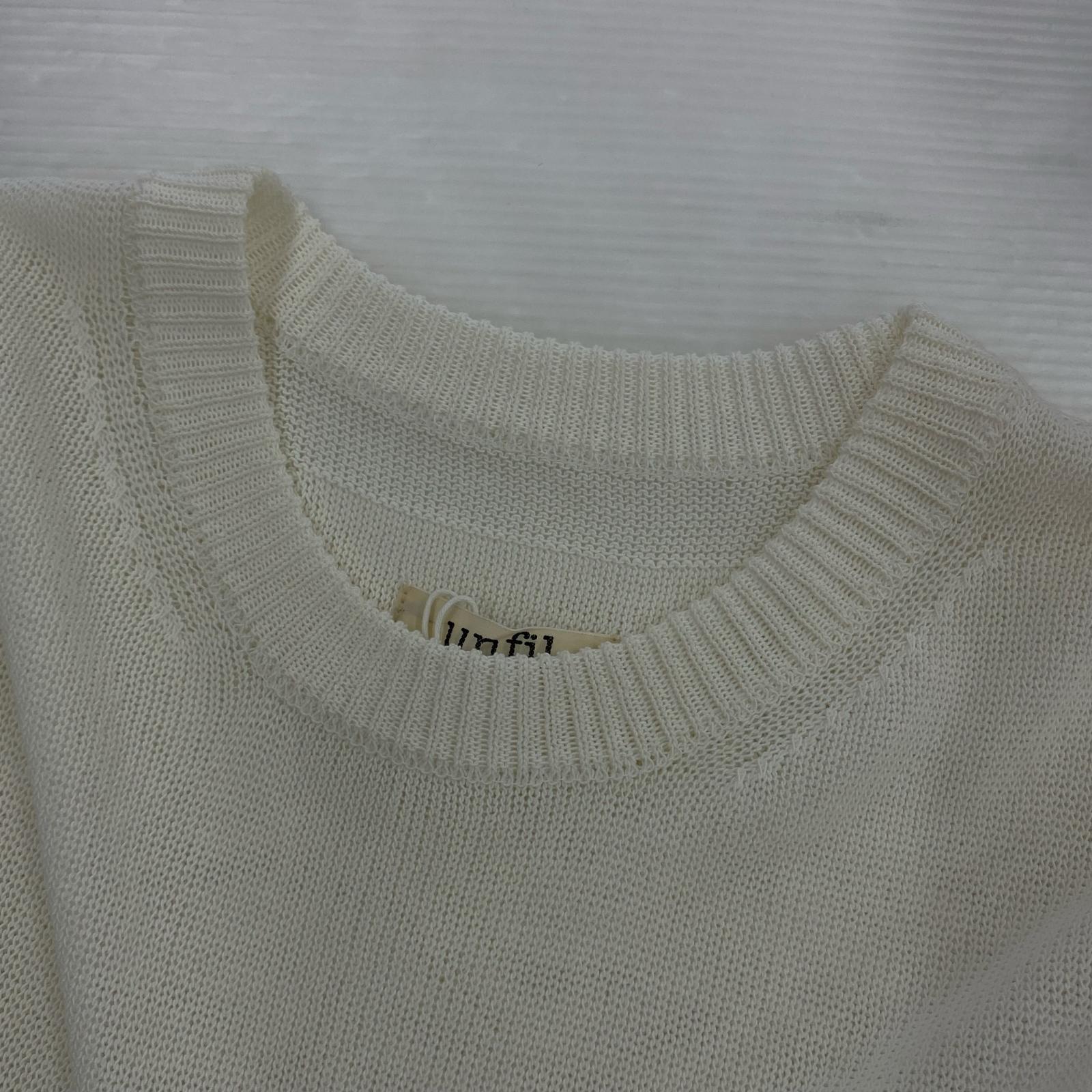 ニット unfil コイルドヤーンニットベスト 白 1 1