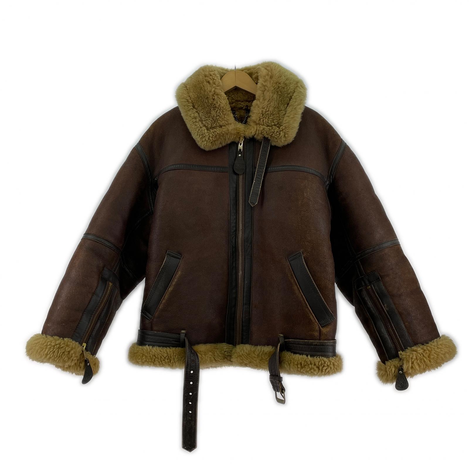 ジャケット aviation leather craft B-3 ムートンジャケット ブラウン