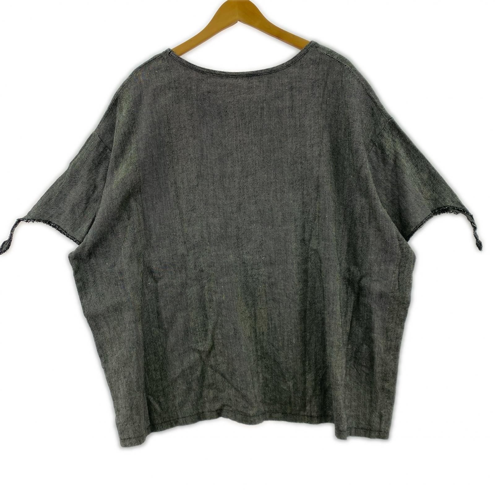 半袖Tシャツ my beautiful land let ヘリンボーンカットソー グレー (F) フリー ブラック