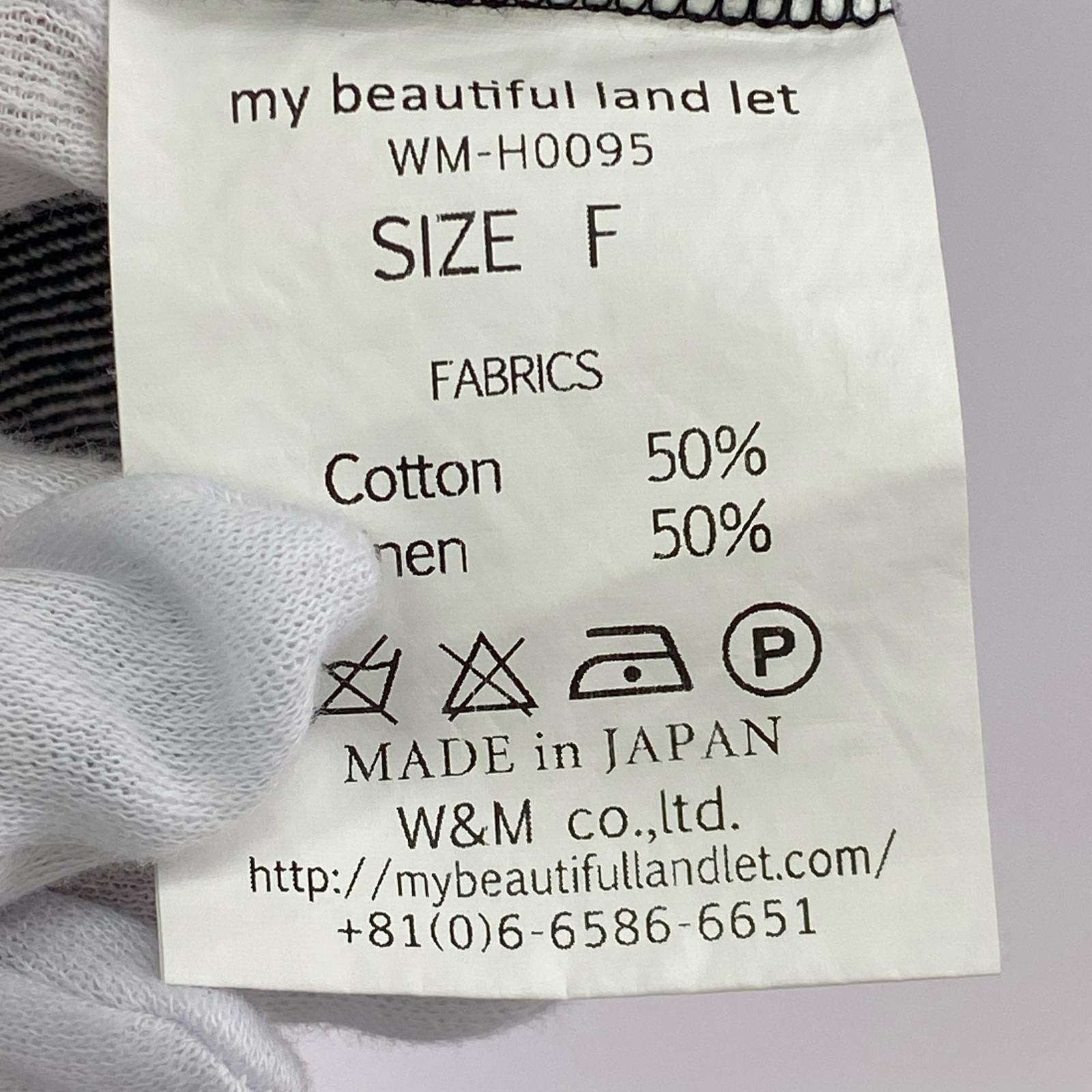 半袖Tシャツ my beautiful land let ヘリンボーンカットソー グレー (F) フリー ブラック