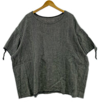 半袖Tシャツ my beautiful land let ヘリンボーンカットソー グレー (F) フリー ブラック