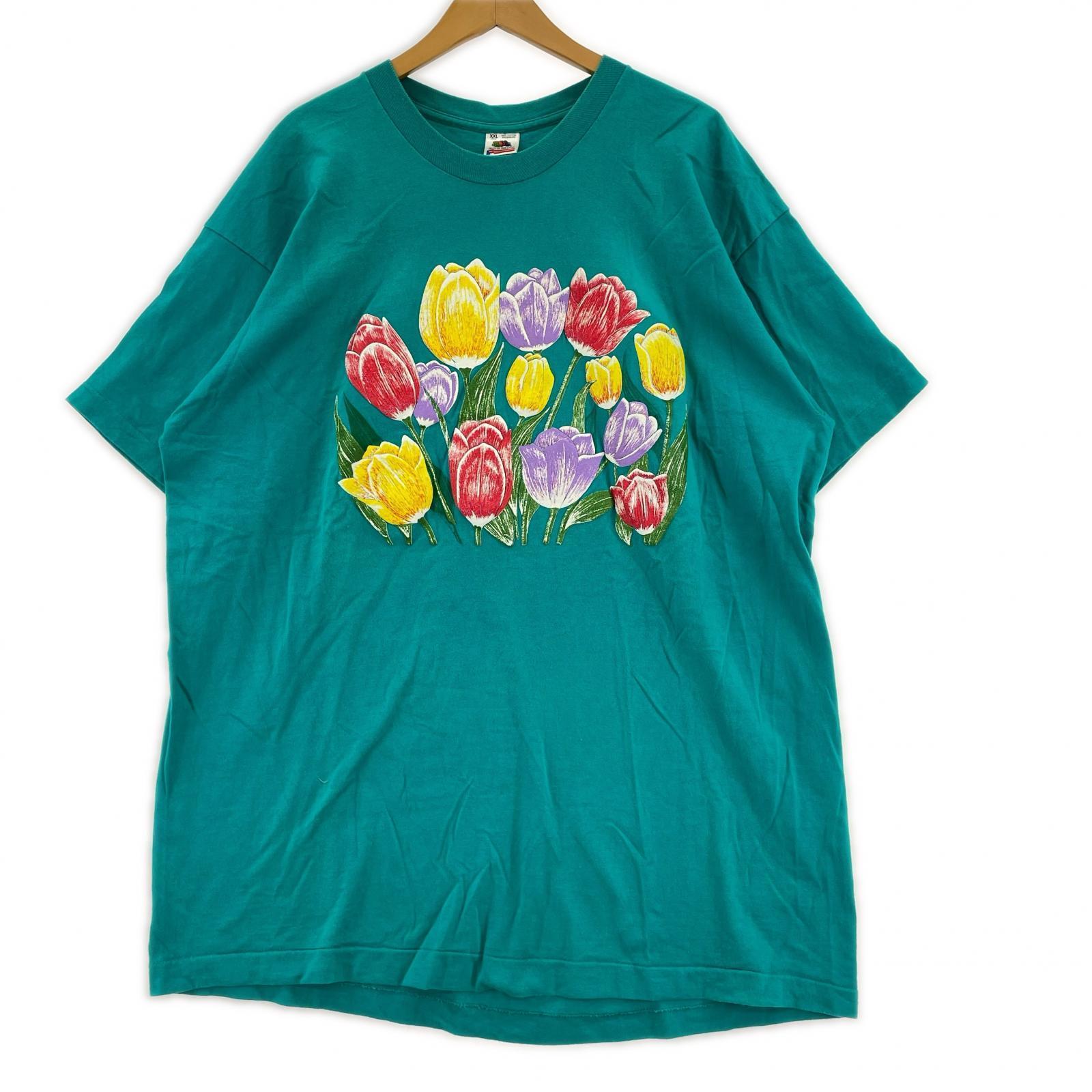 半袖Tシャツ FRUIT OF THE ROOM 90s USA製 2XL チューリップ