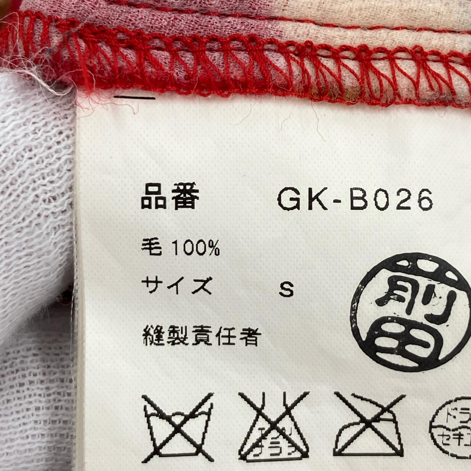長袖シャツ 03年 ウール 総柄 赤(S)