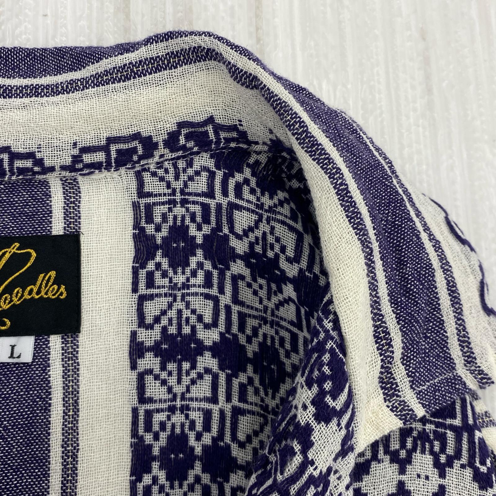 半袖シャツ Cabana Shirt - Papillon Stripe Dobby L パープル