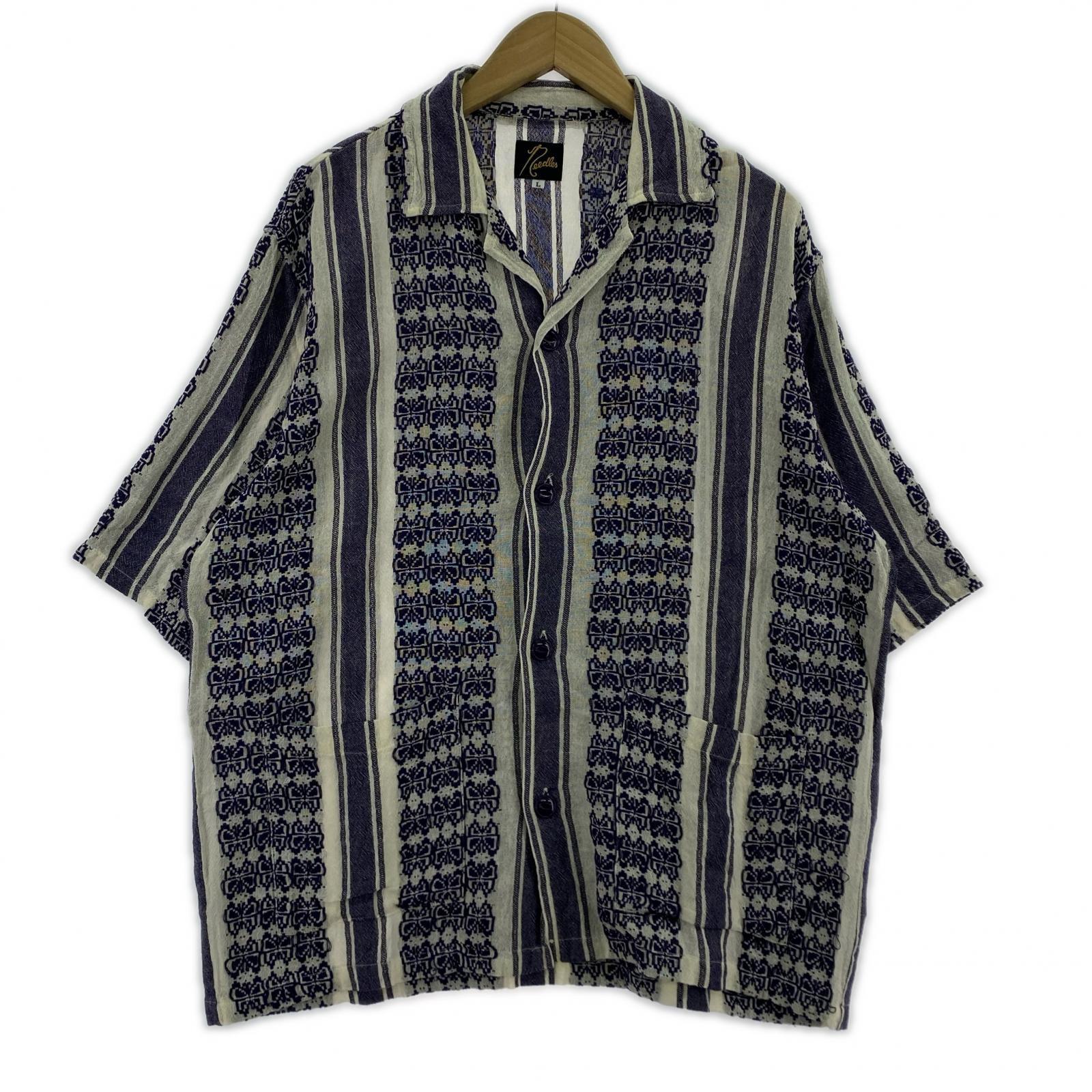 半袖シャツ Cabana Shirt - Papillon Stripe Dobby L パープル