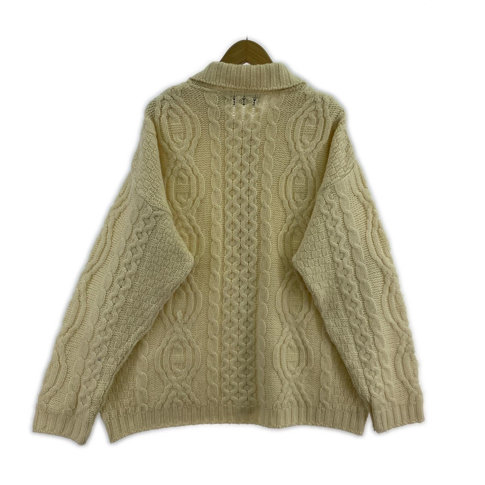 ニット aran crafts フィッシャーマン IRELAND製 白 ホワイト