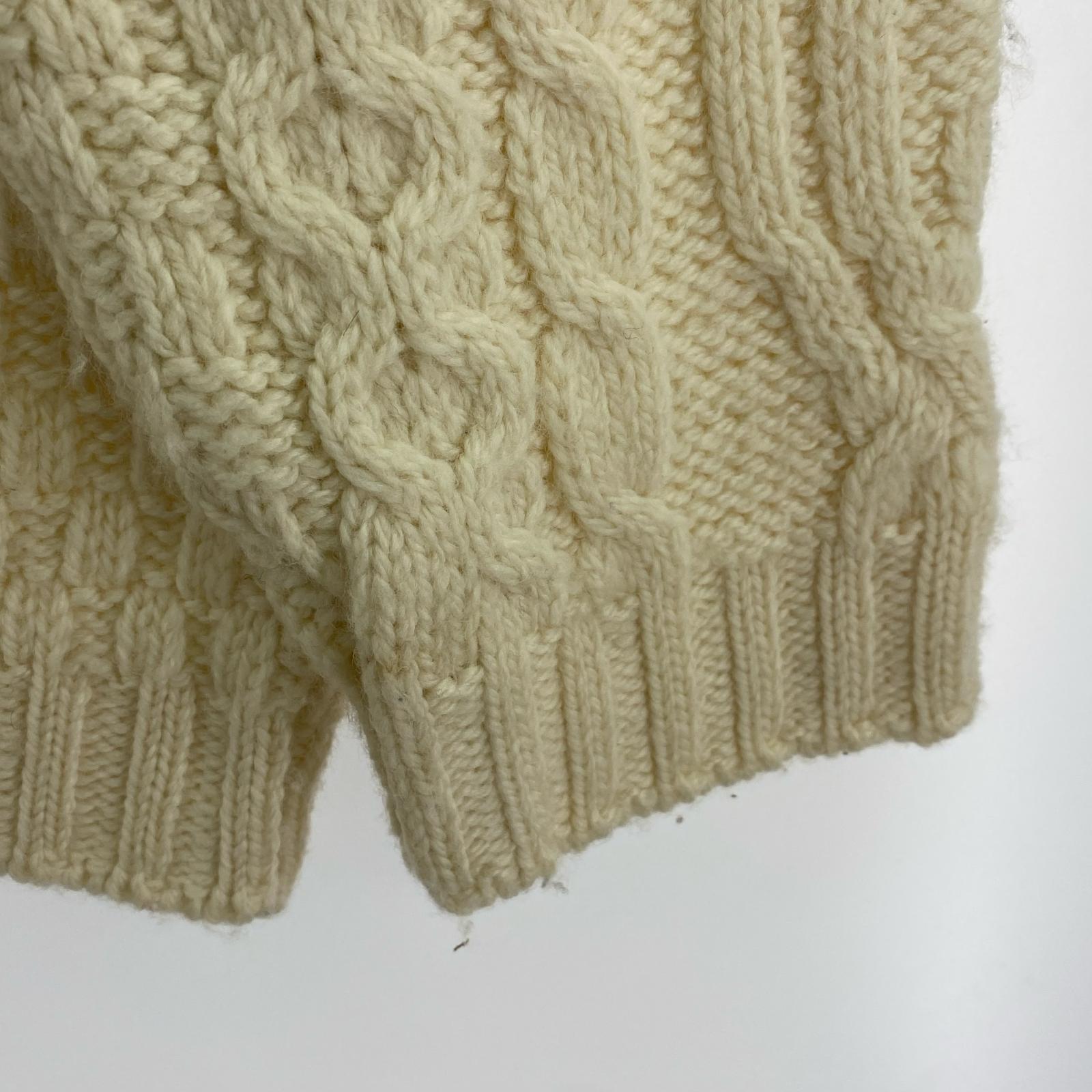 ニット aran crafts フィッシャーマン IRELAND製 白 ホワイト
