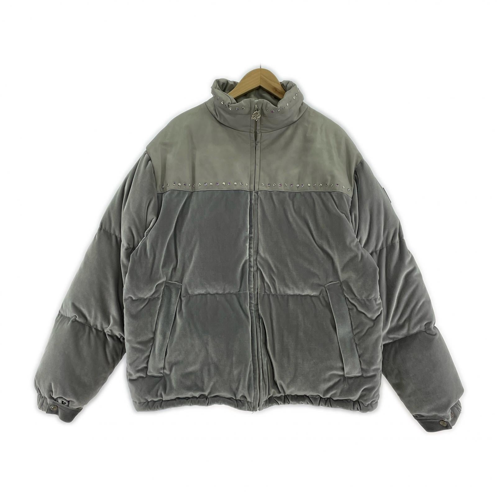 ダウンジャケット SUPPLIER STUDS VELOUR PUFFER XL グレー